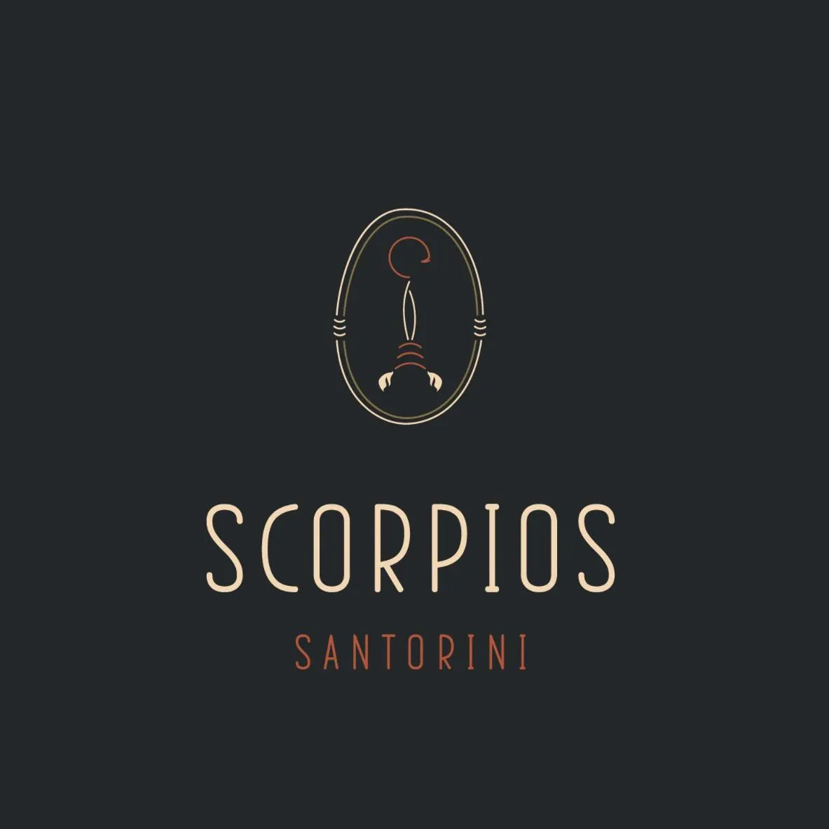 Logo/Certificate/Sign in Scorpios Beach Santorini