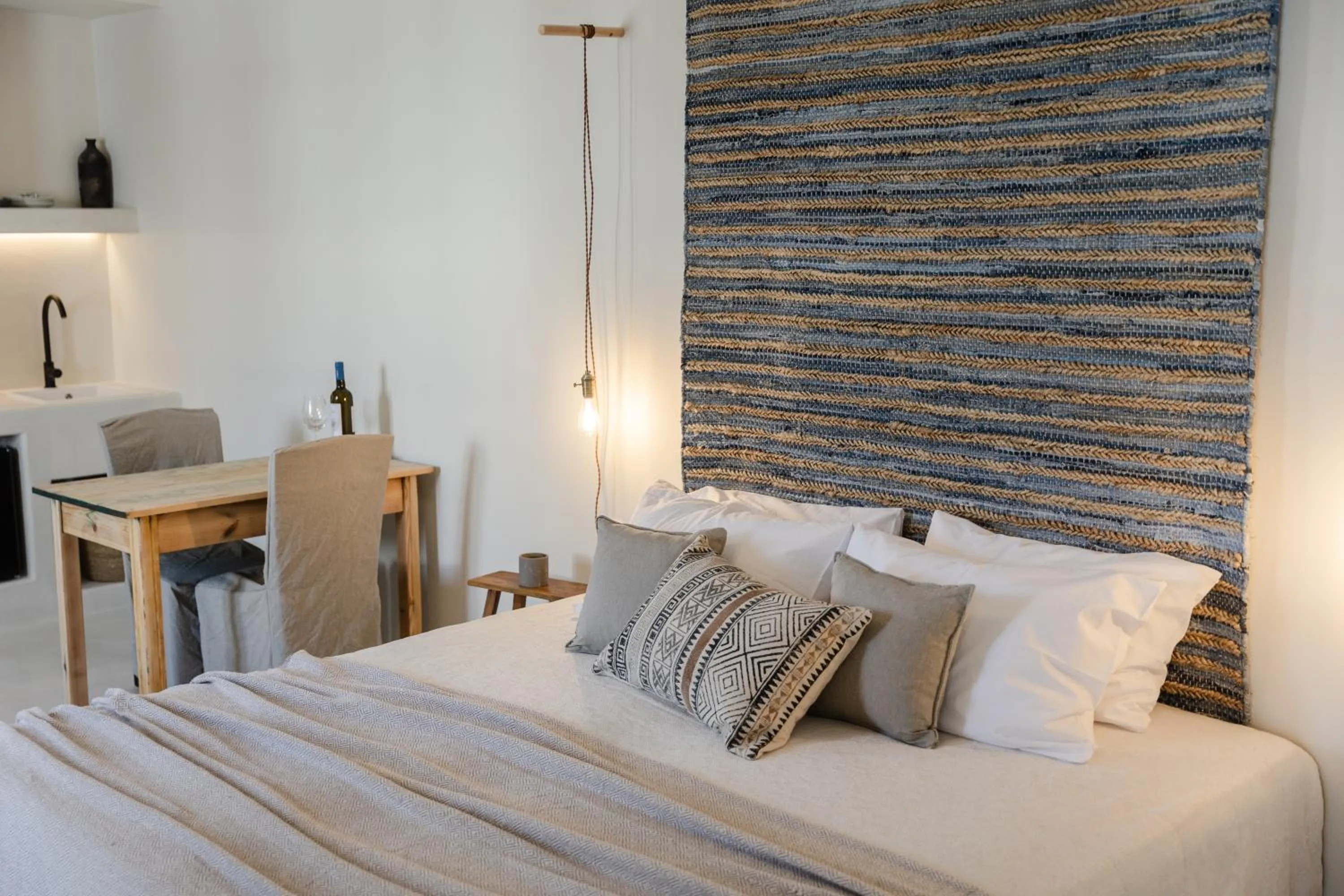 Bedroom, Bed in Scorpios Beach Santorini