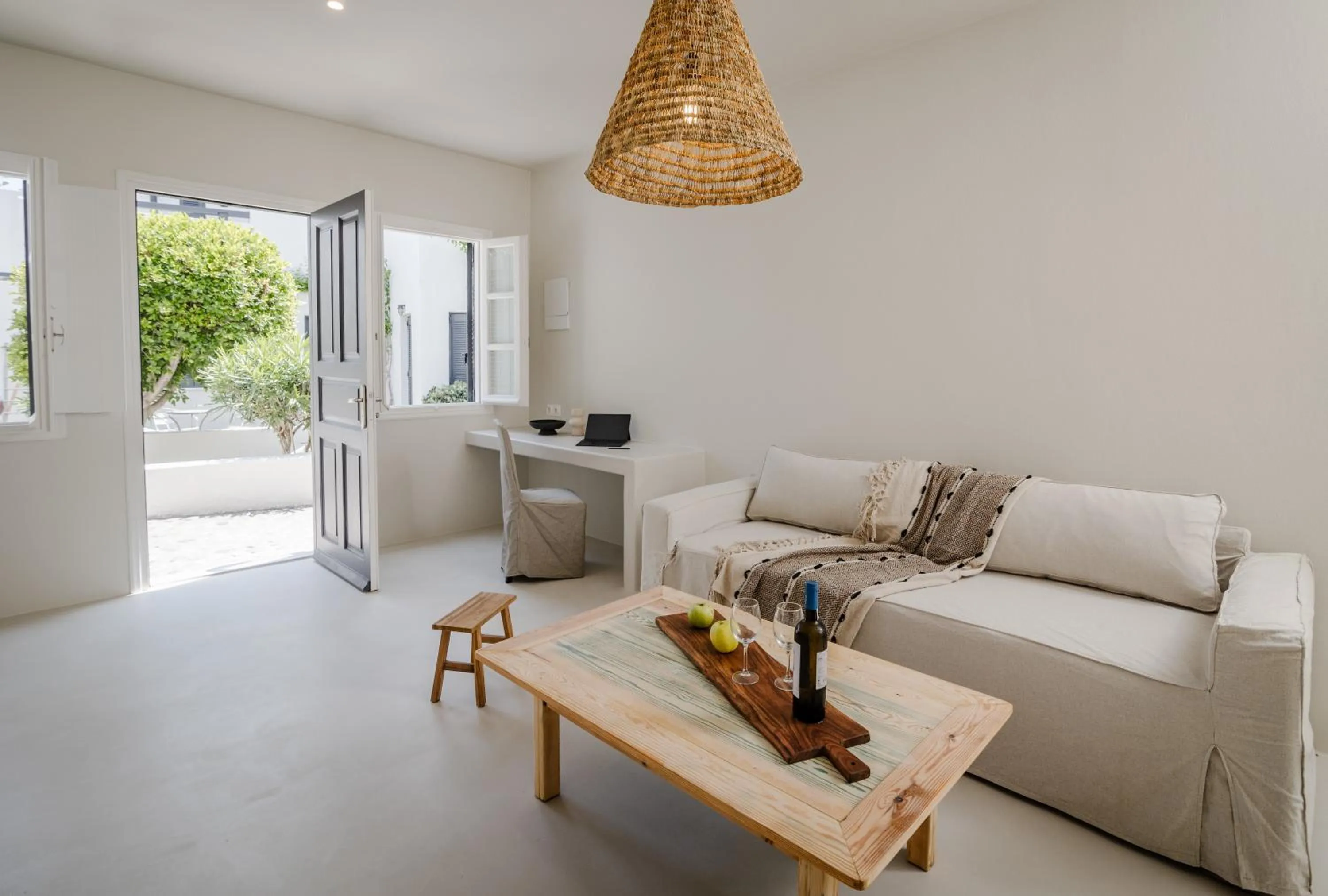 Living room in Scorpios Beach Santorini