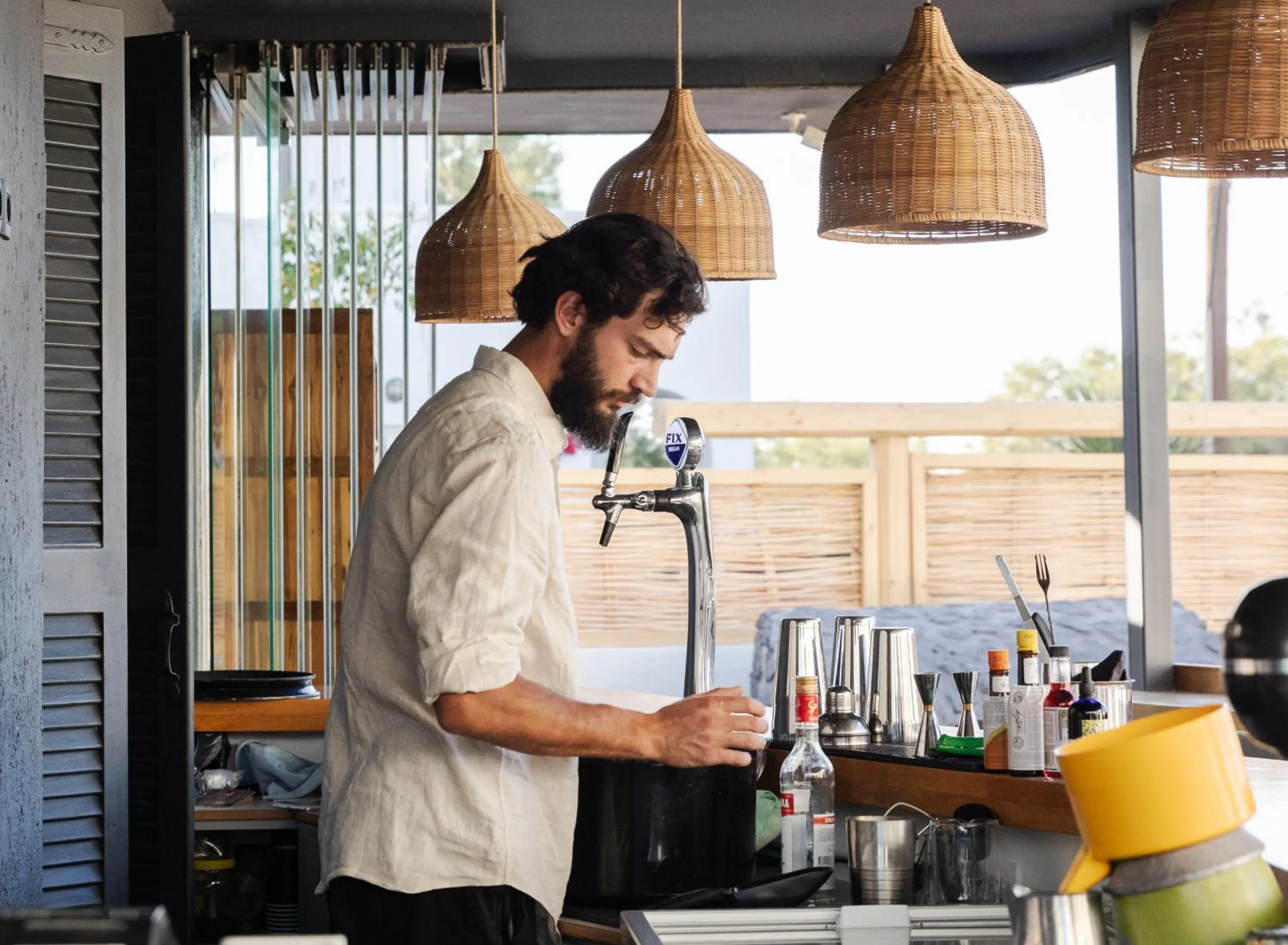 Lounge or bar in Scorpios Beach Santorini