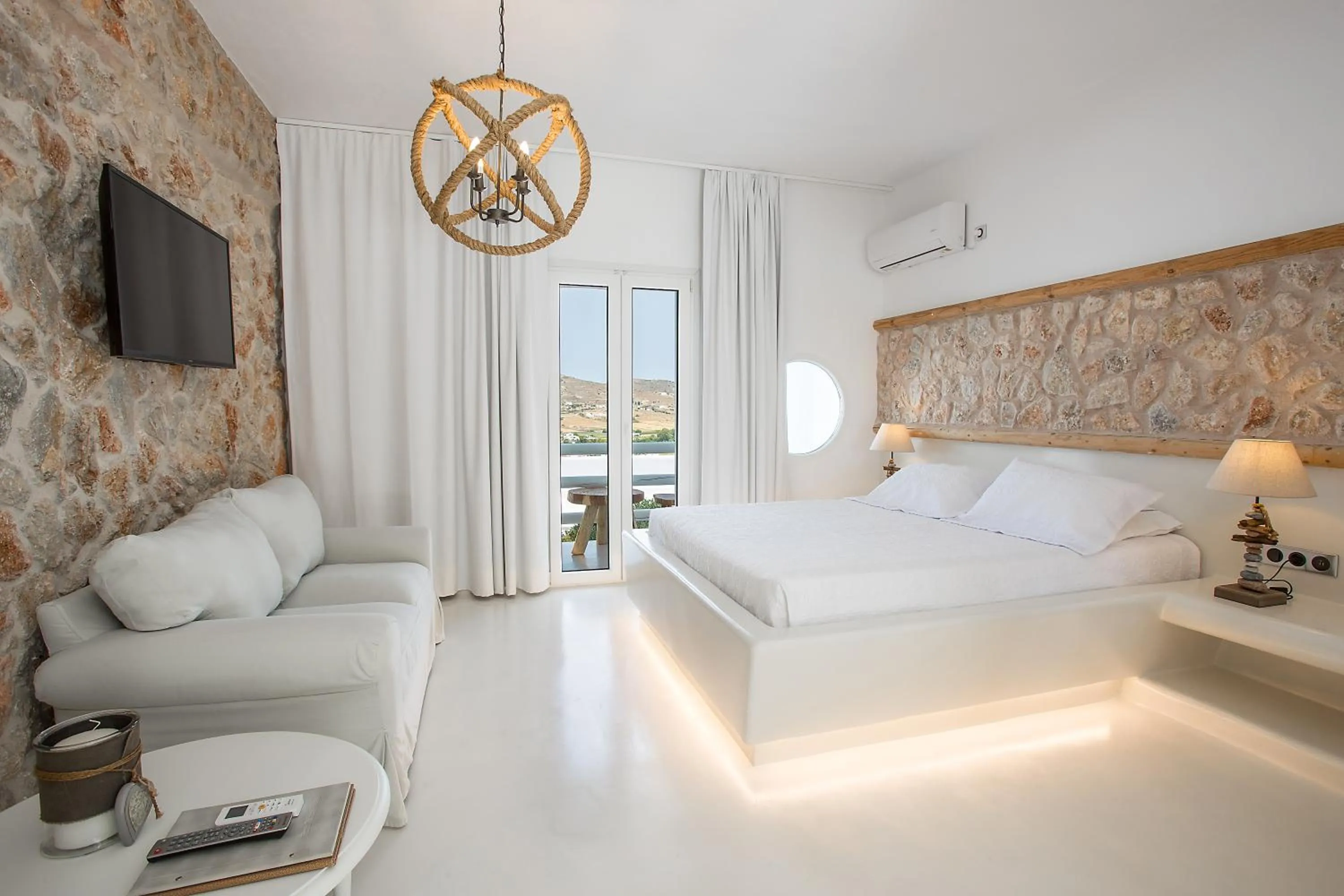 Bedroom, Bed in Paros Palace - Adults Only