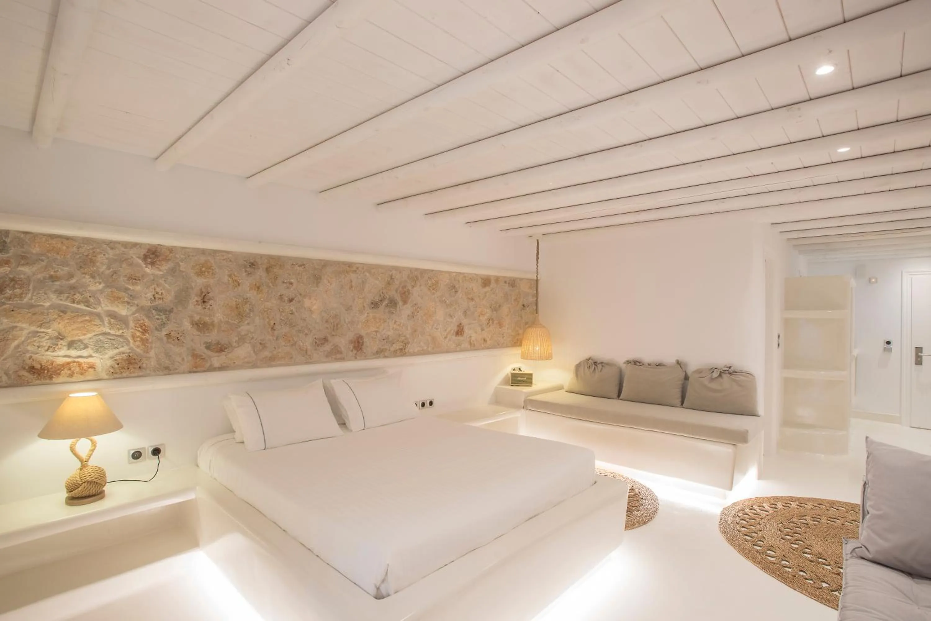 Bedroom, Bed in Paros Palace - Adults Only