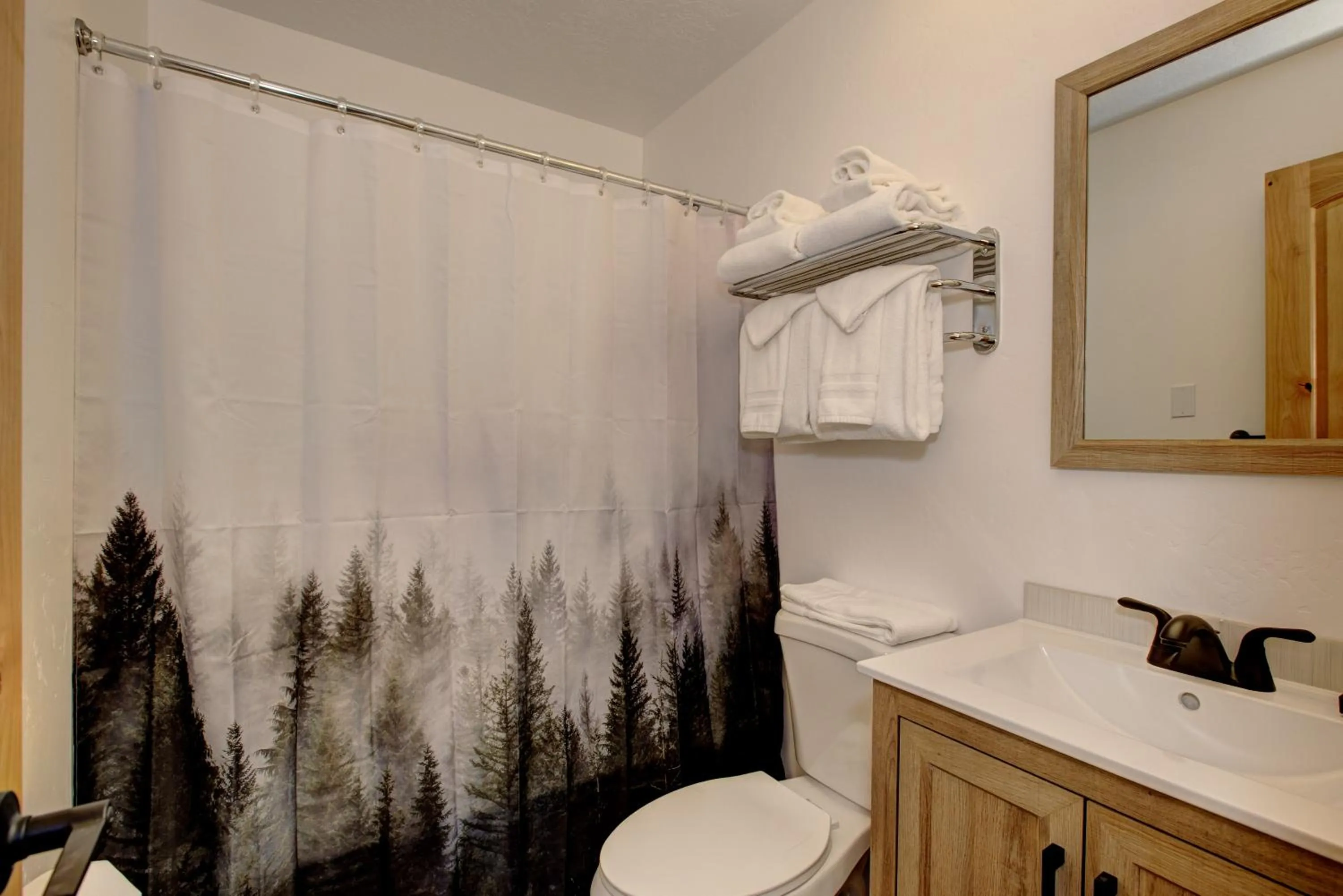 Toilet in Alpine Lodge Hotel