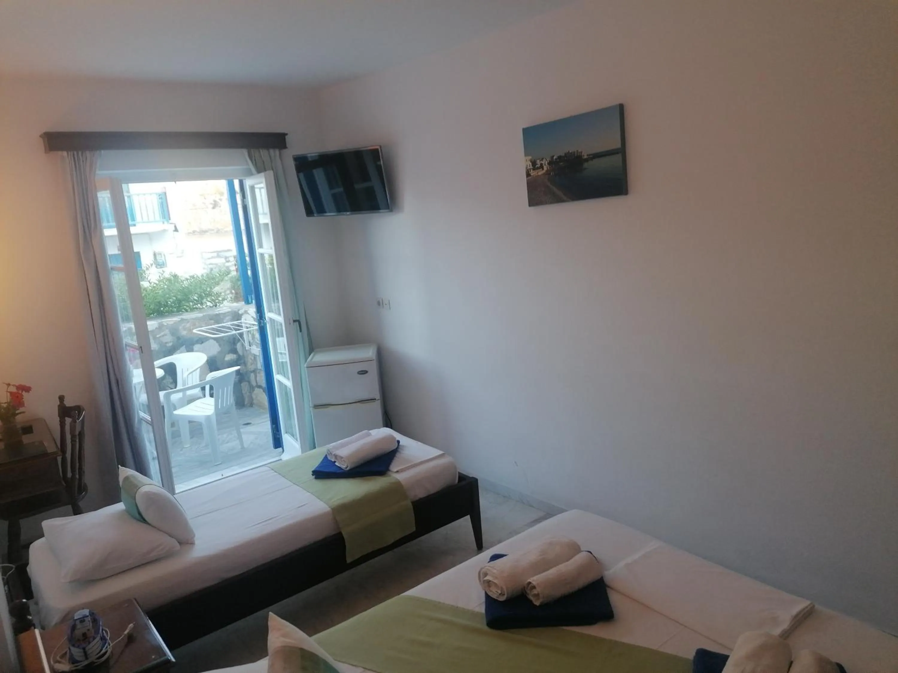 Bed in Adonis Hotel Naxos