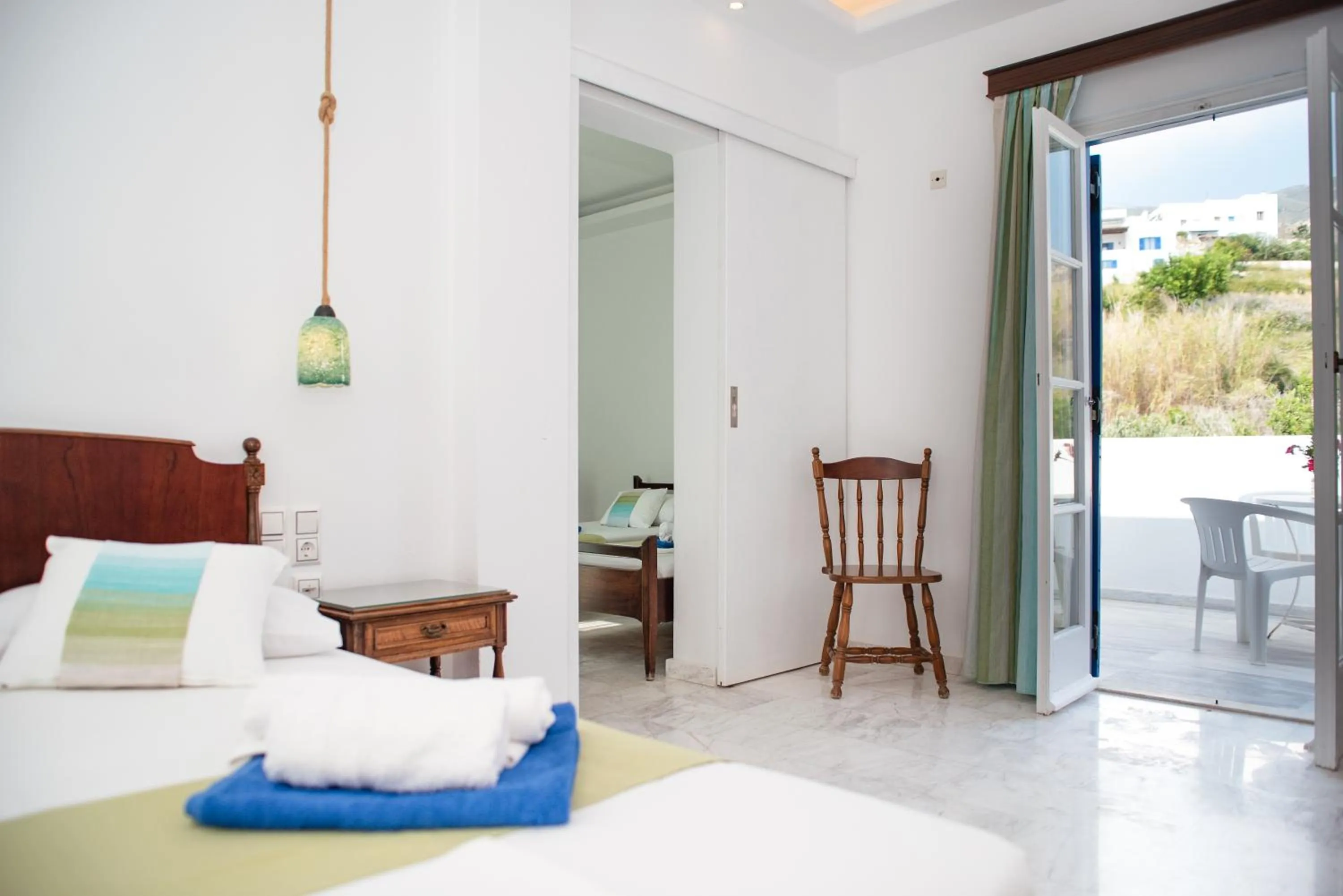 Patio, Bed in Adonis Hotel Naxos