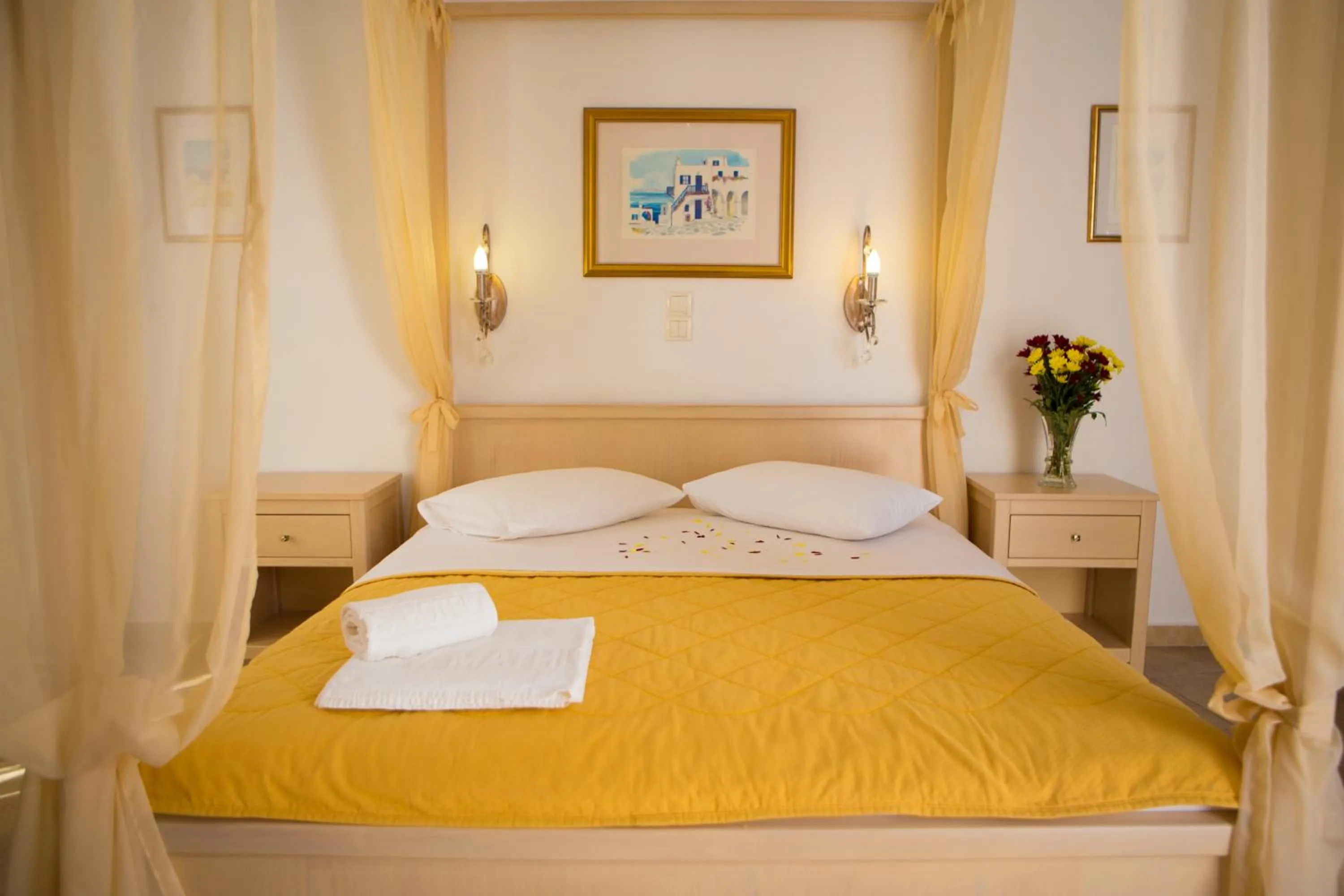 Bed in Hotel Mathios