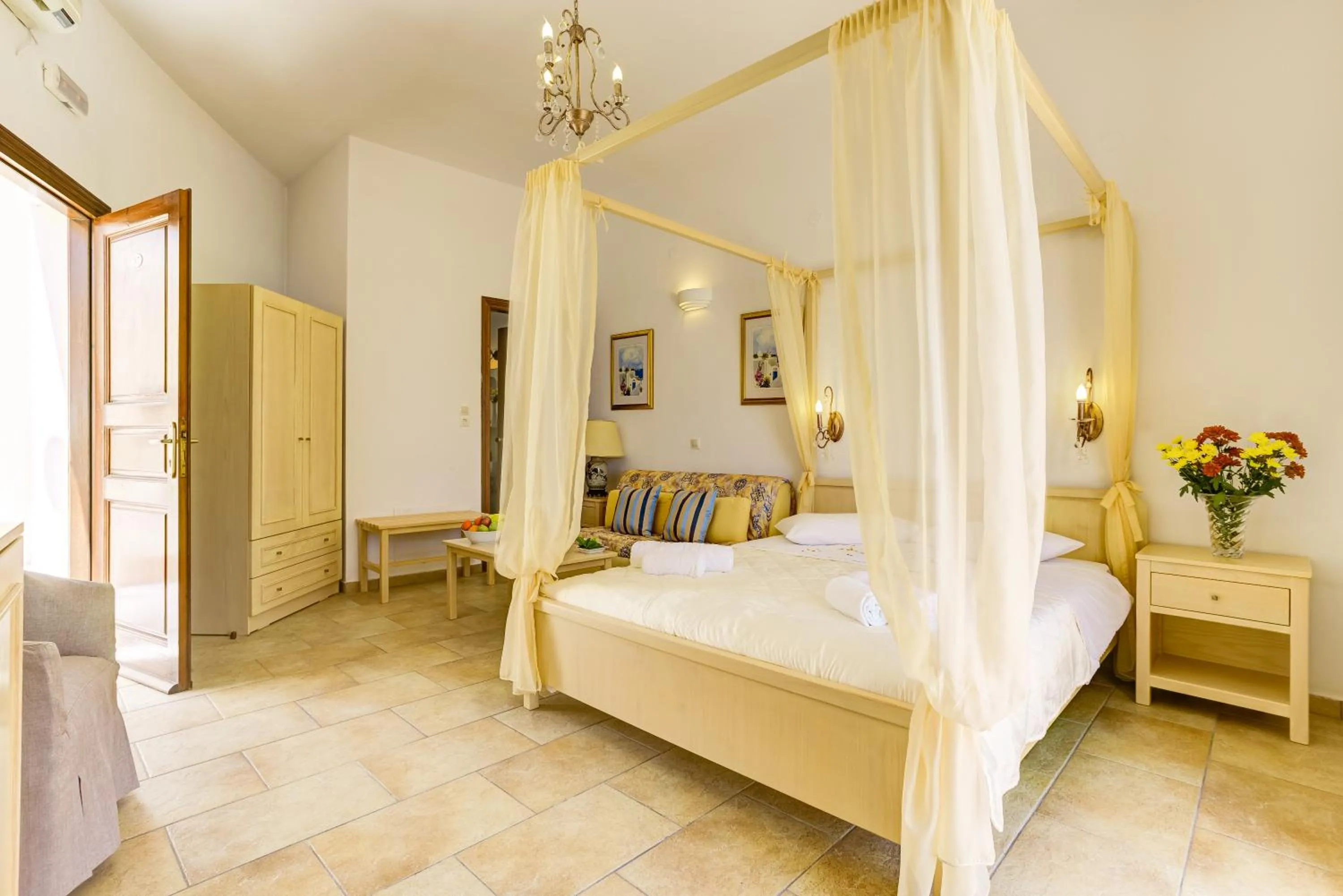 Bed in Hotel Mathios