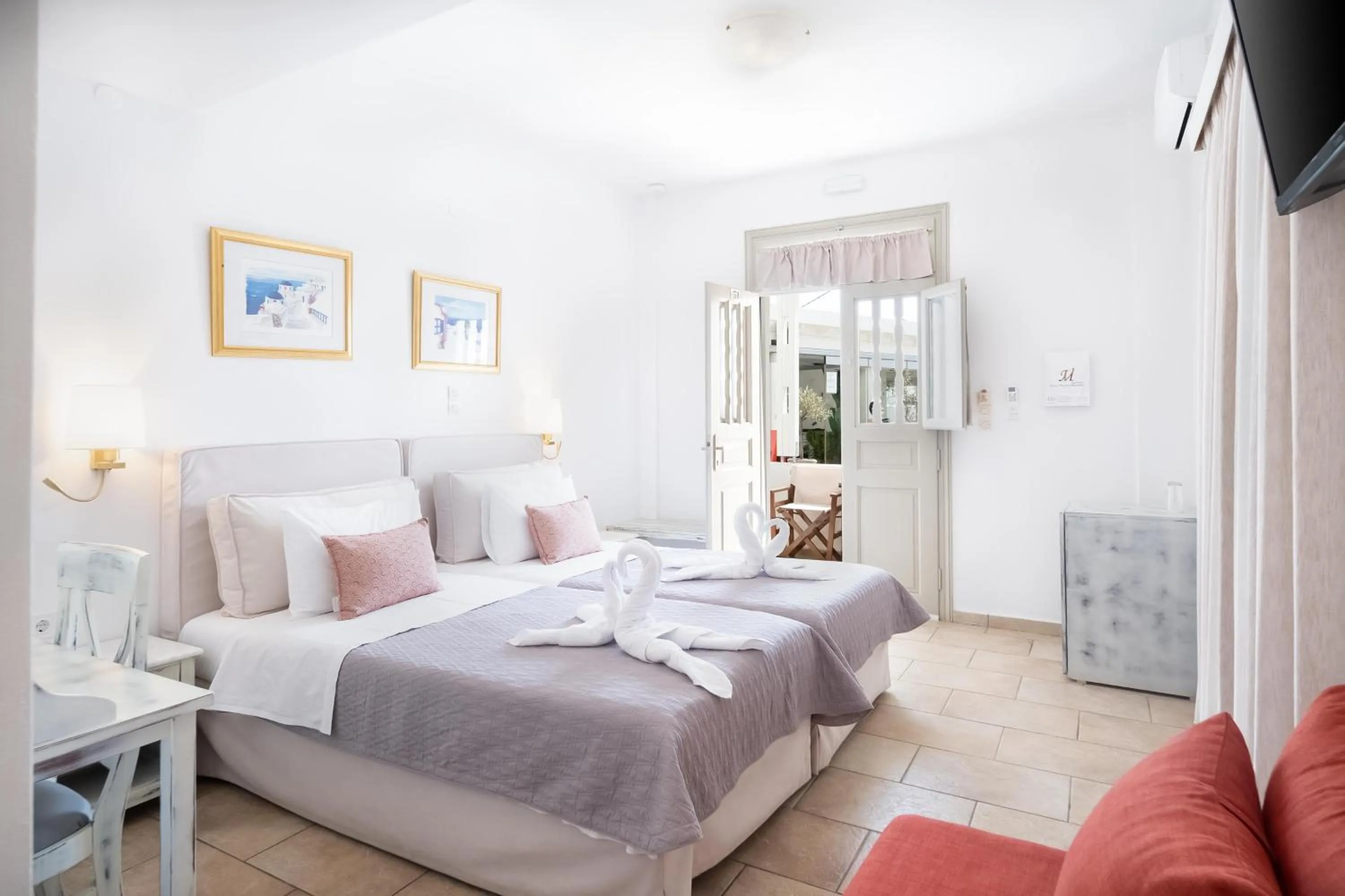 Bed in Hotel Mathios