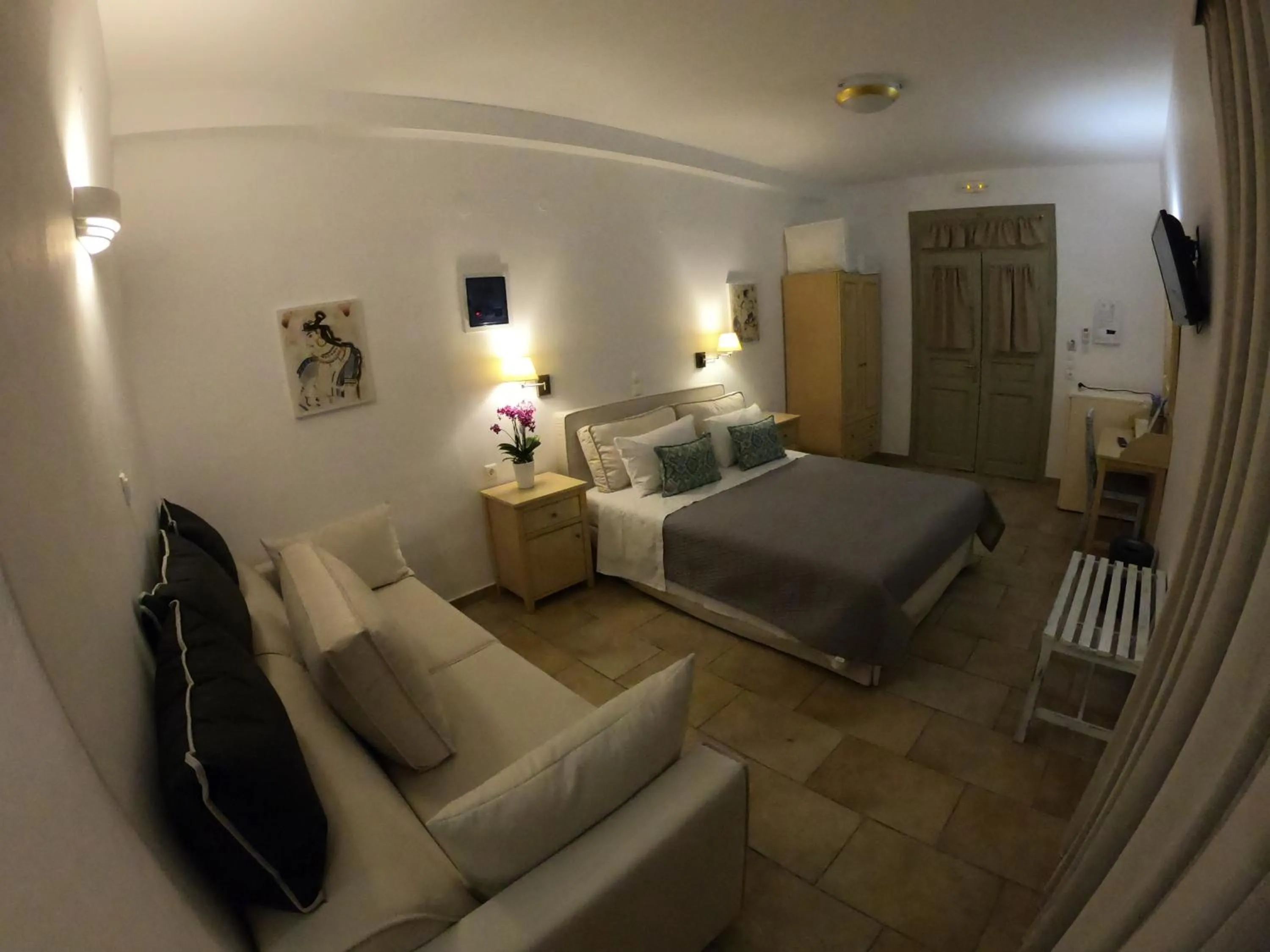 Bed in Hotel Mathios