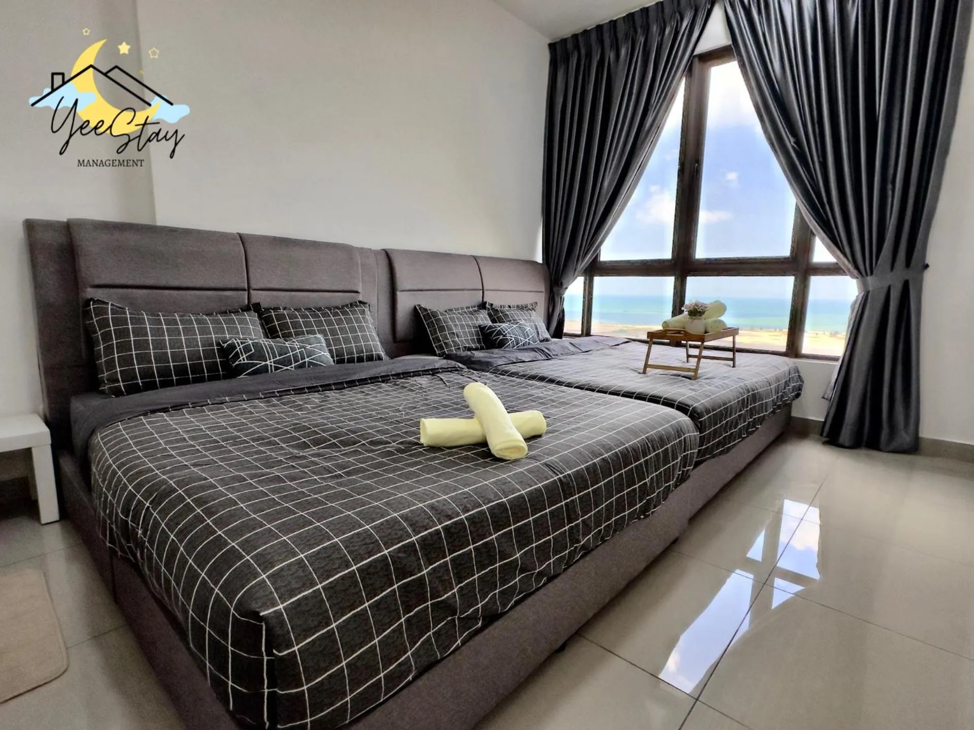 Bed in SeaView PoolView CityView BaliResidence Video game 5minJonker