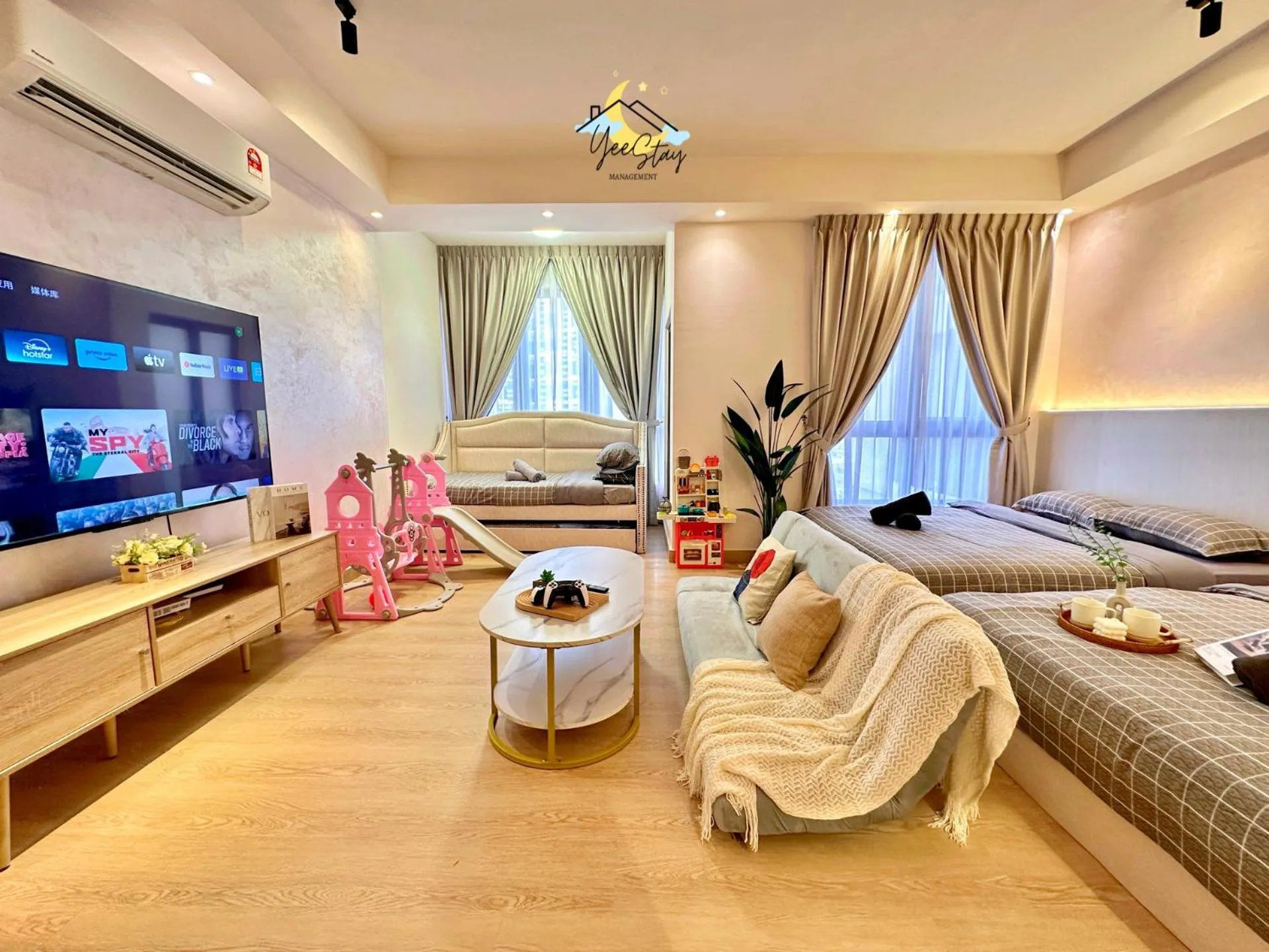 Bed in SeaView PoolView CityView BaliResidence Video game 5minJonker