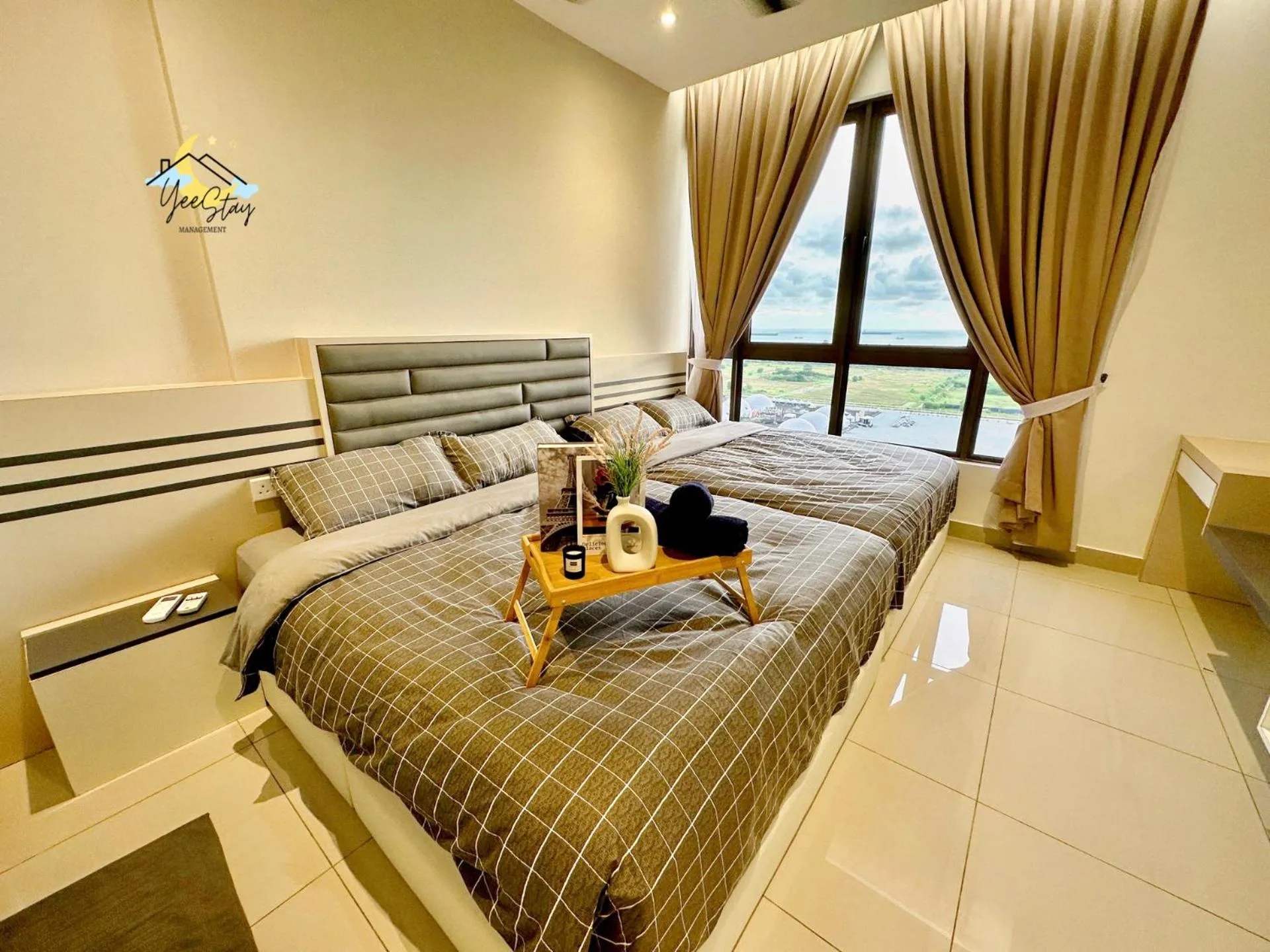 Bed in SeaView PoolView CityView BaliResidence Video game 5minJonker