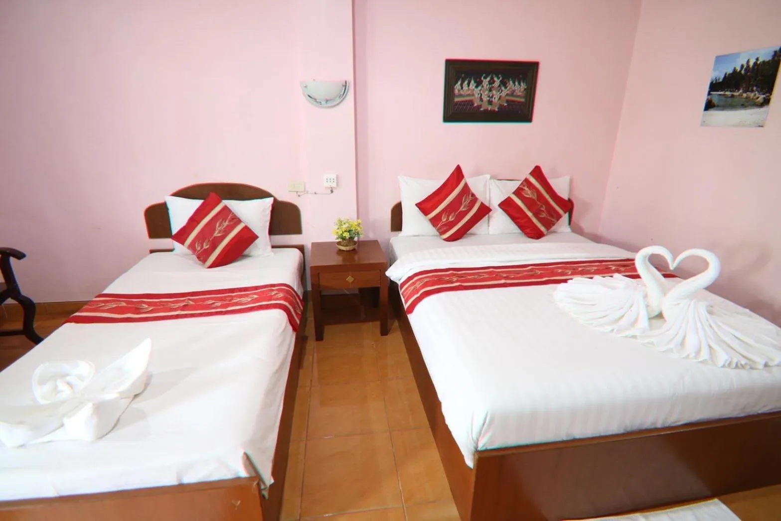 Bed in Coconut House Resort