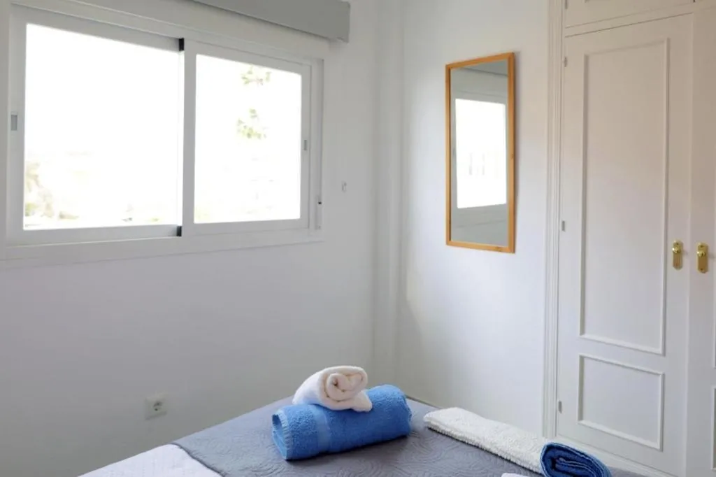 Bedroom, Bed in Sea Front Apartment in La Cala de Mijas