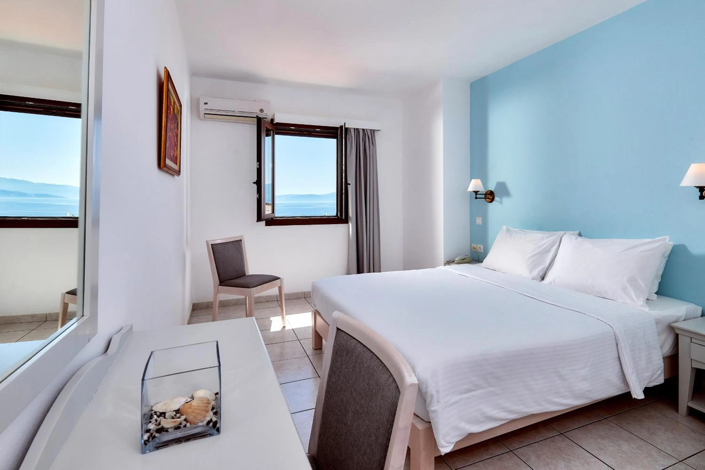 Bedroom, Bed in Elounda Ilion Hotel Bungalows