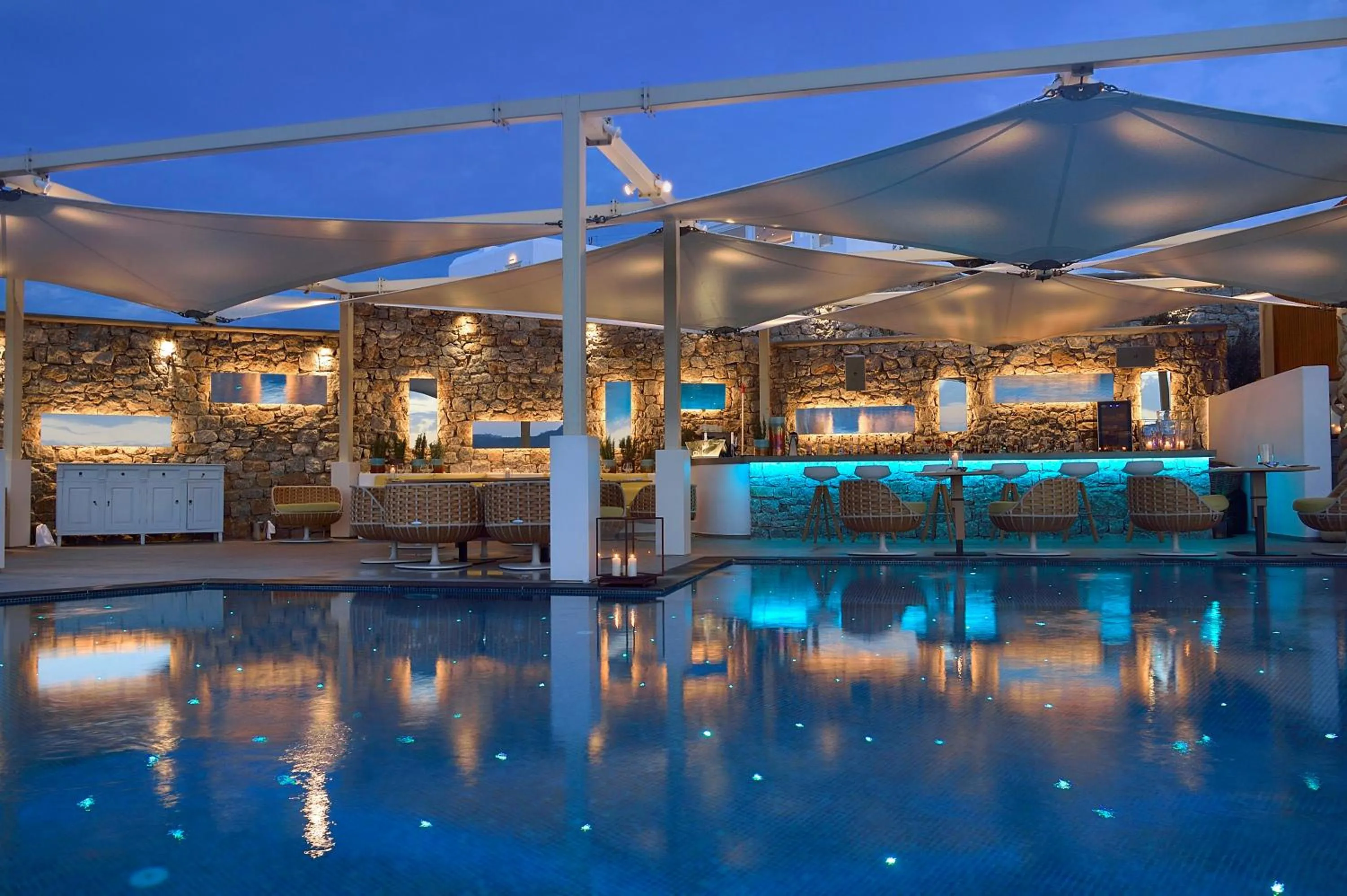 Swimming pool in Myconian Korali Relais & Chateaux