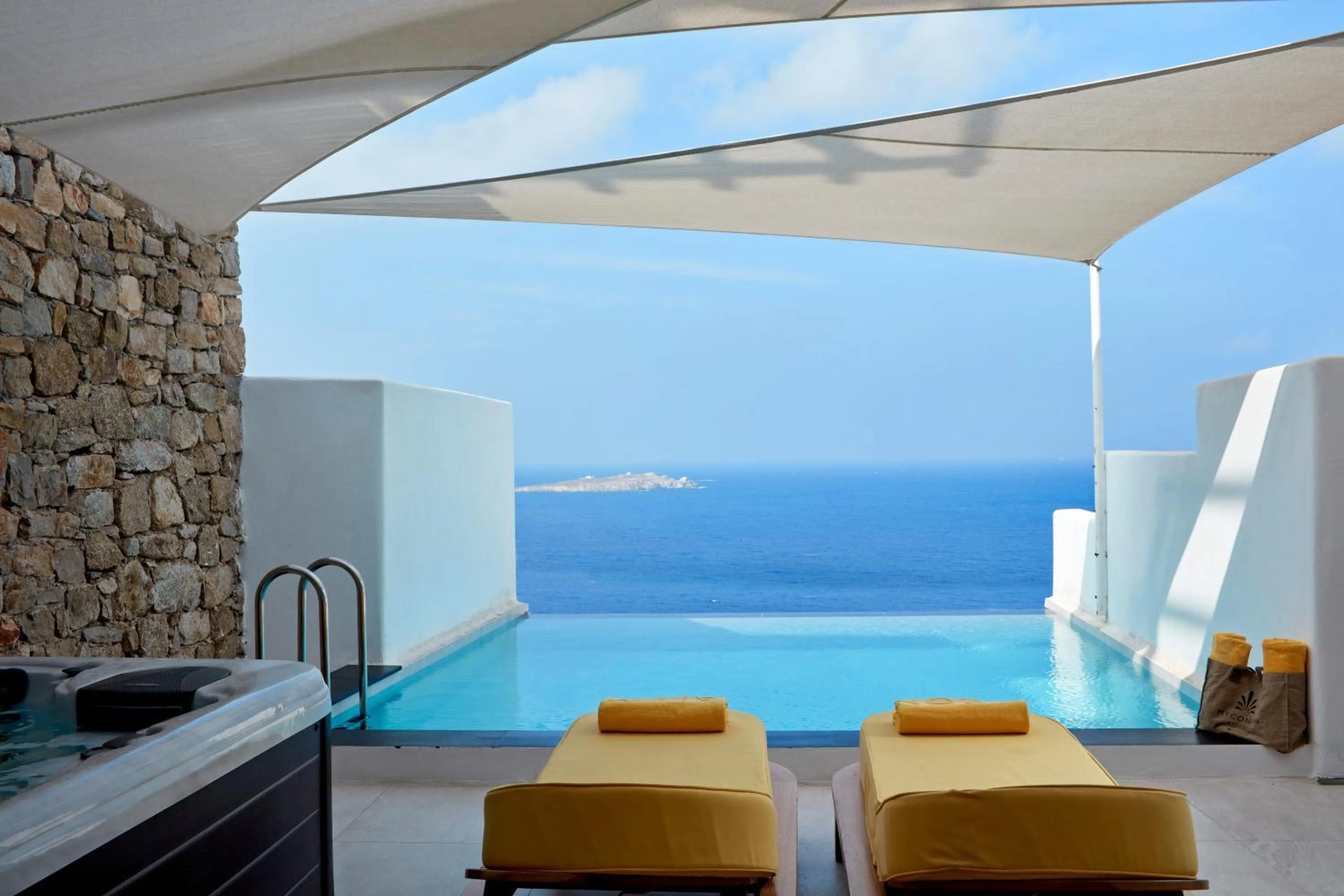 Pool view in Myconian Korali Relais & Chateaux