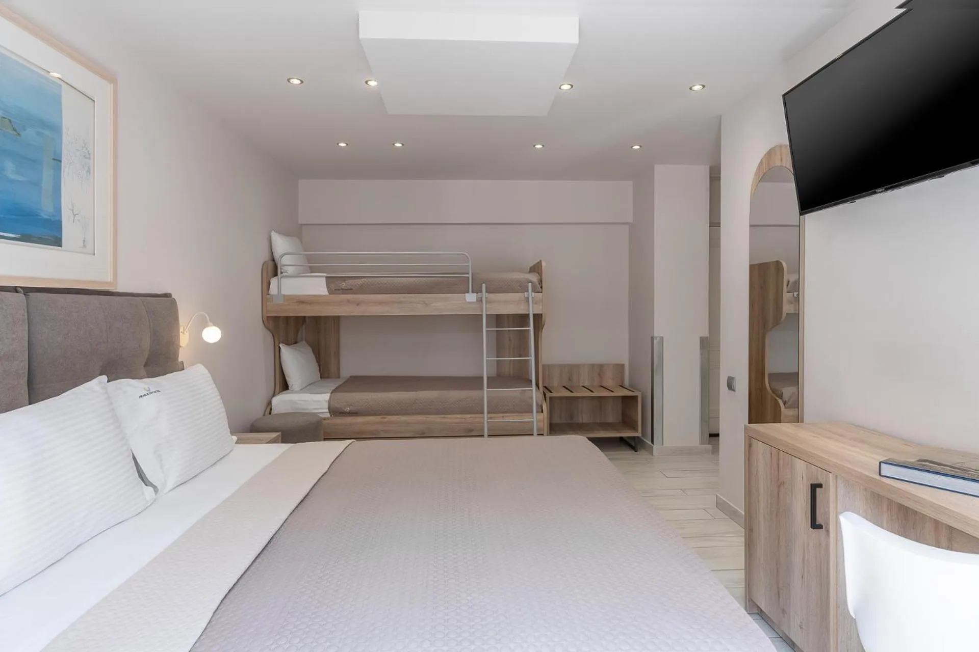 Bed in Piraeus City Hotel