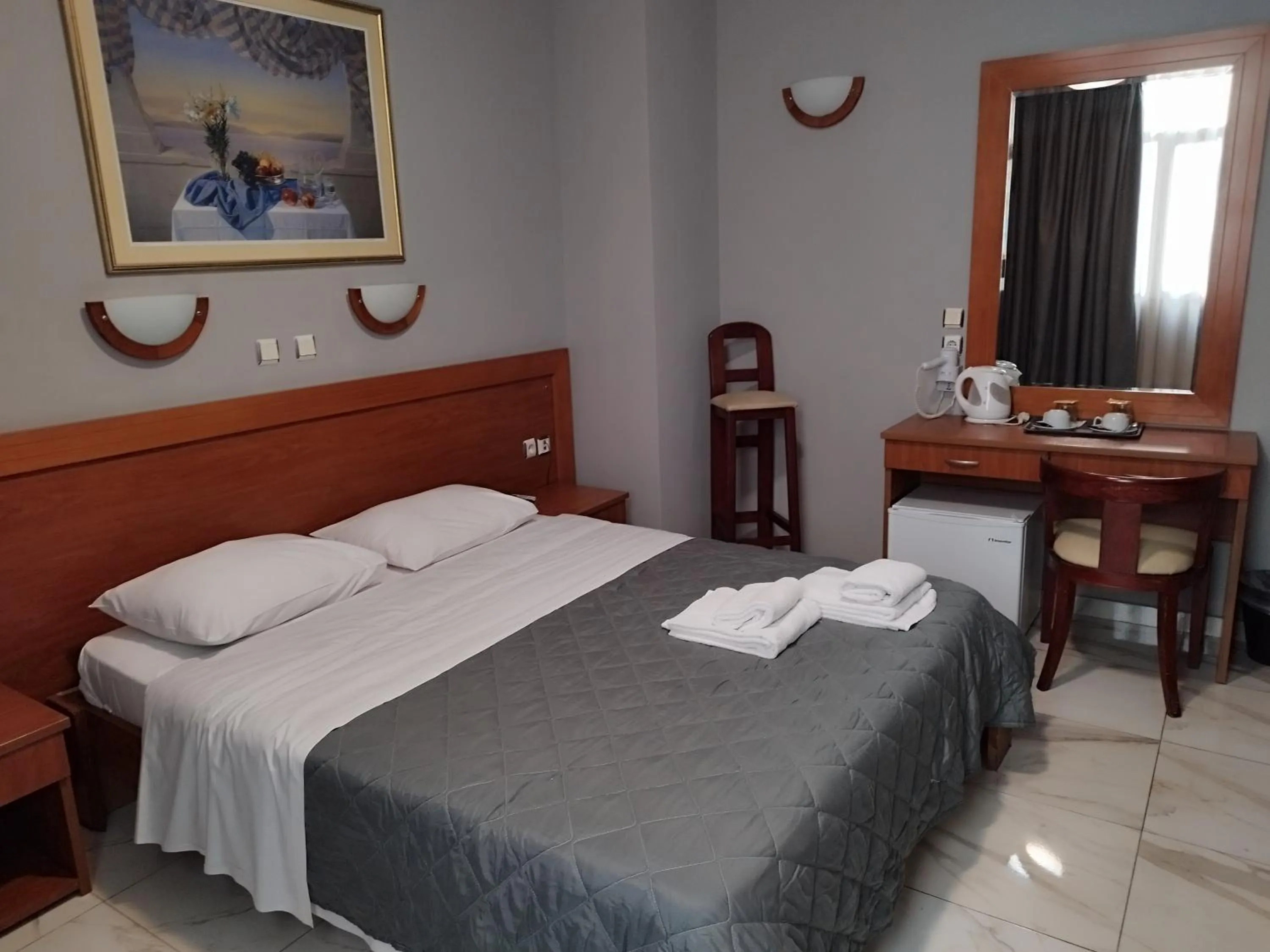 Bedroom, Bed in Piraeus Acropole Hotel