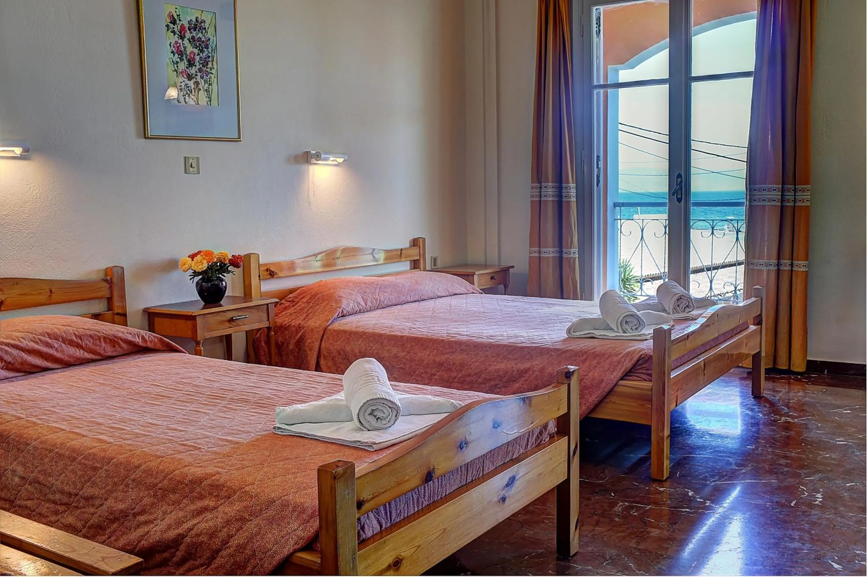 Bed in Hotel Benitses Arches