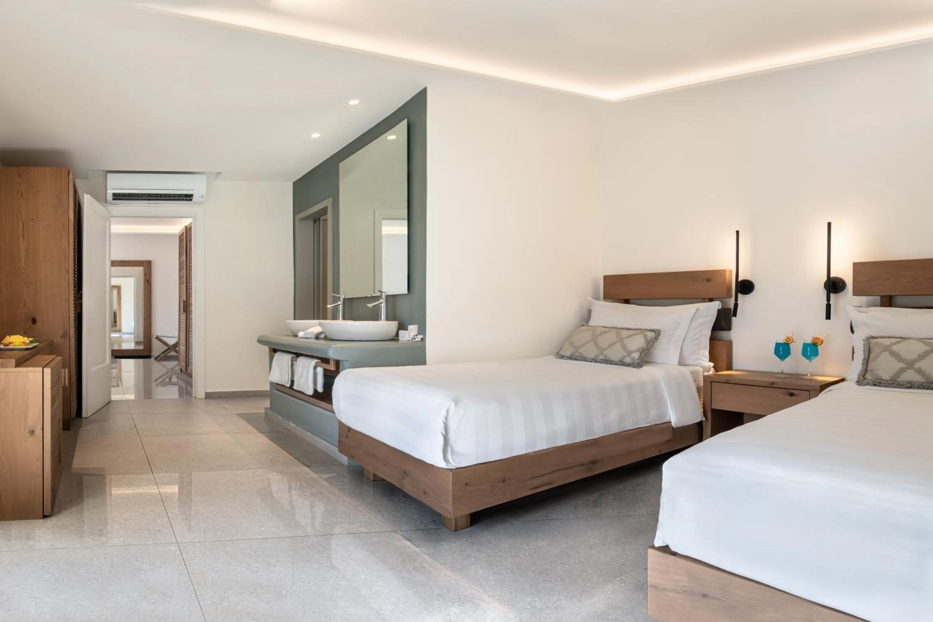 Bed in Petinos Hotel