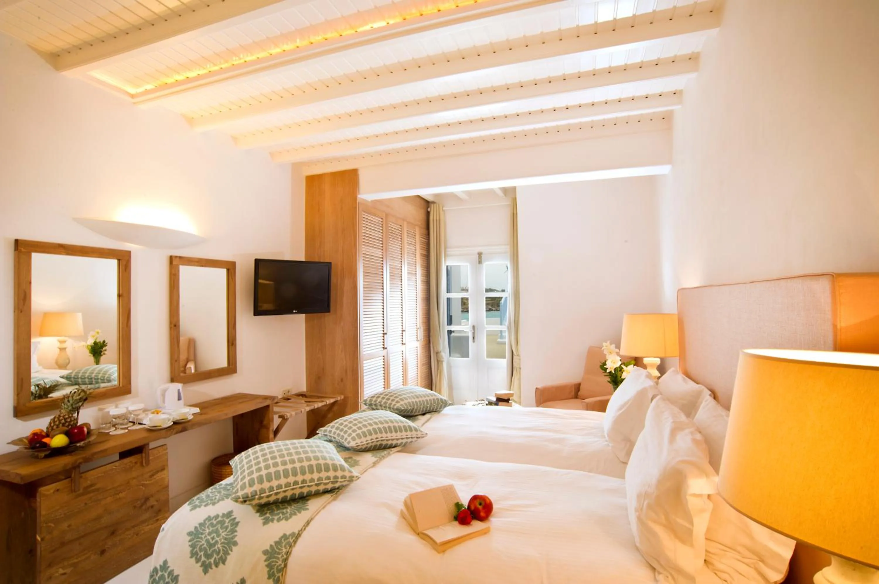 Photo of the whole room, Bed in Petinos Beach Hotel