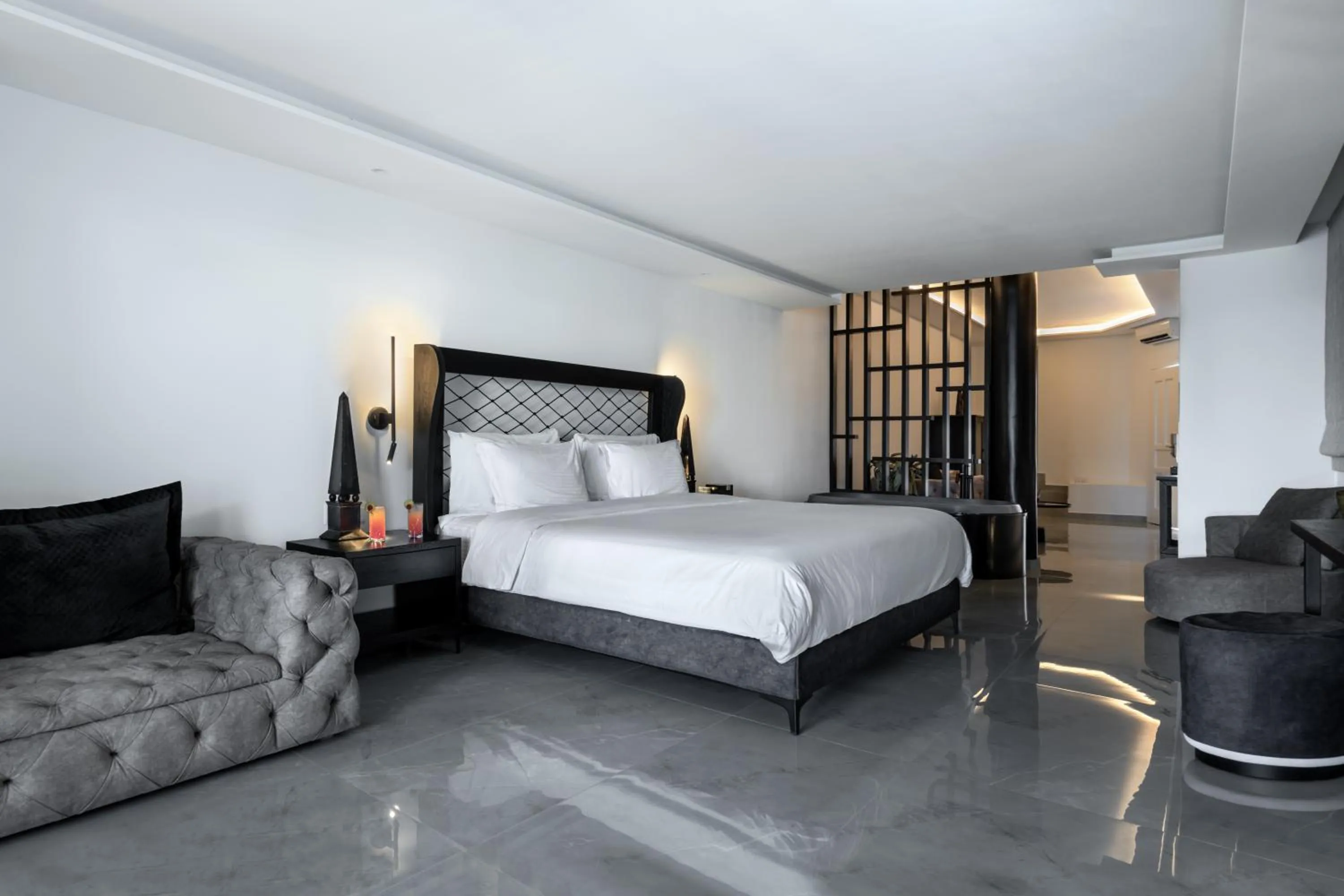 Bed in Petinos Beach Hotel