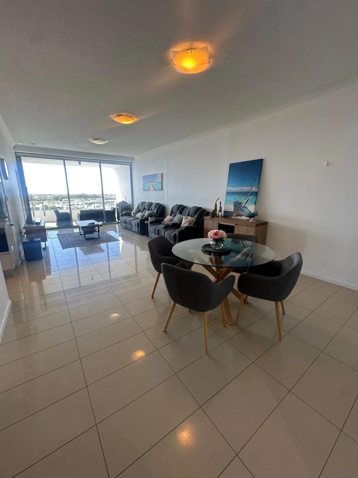 Living room in Harbour Quays Apartments