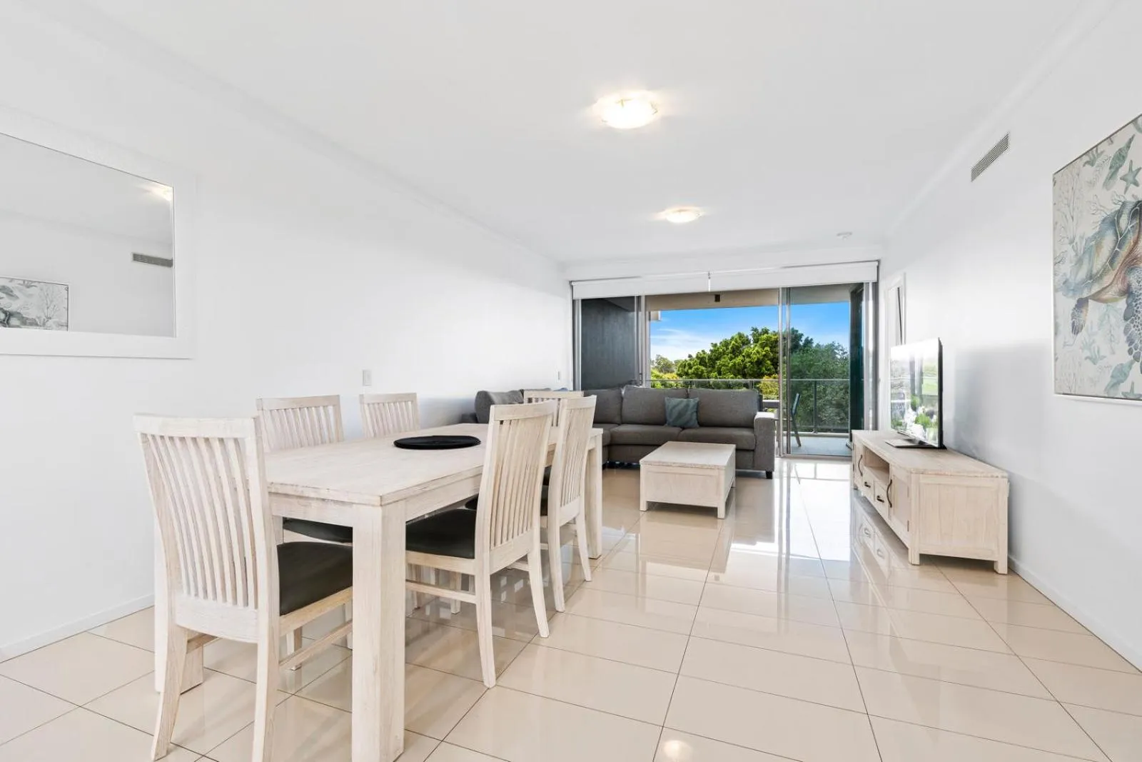 Living room in Harbour Quays Apartments