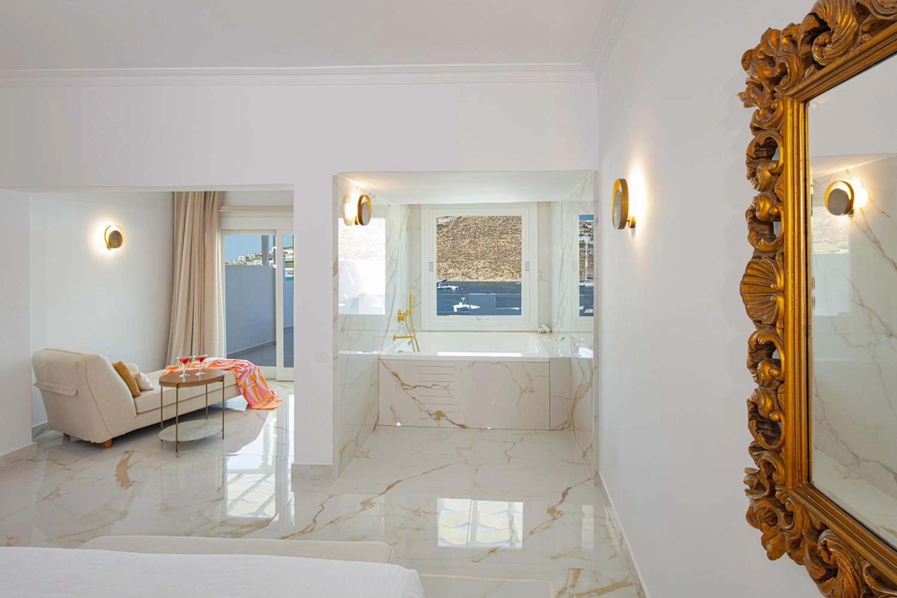 Living room in Nissaki Boutique Hotel