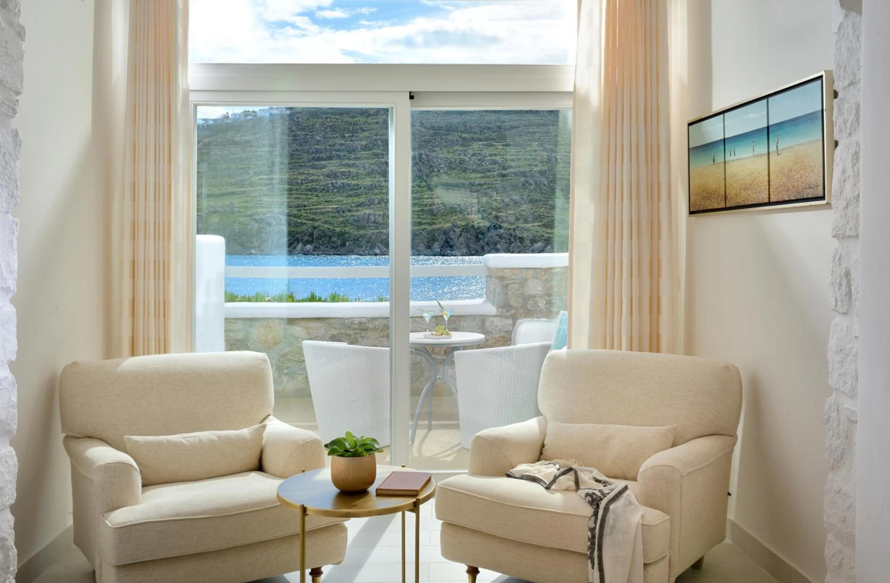 Seating area in Nissaki Boutique Hotel