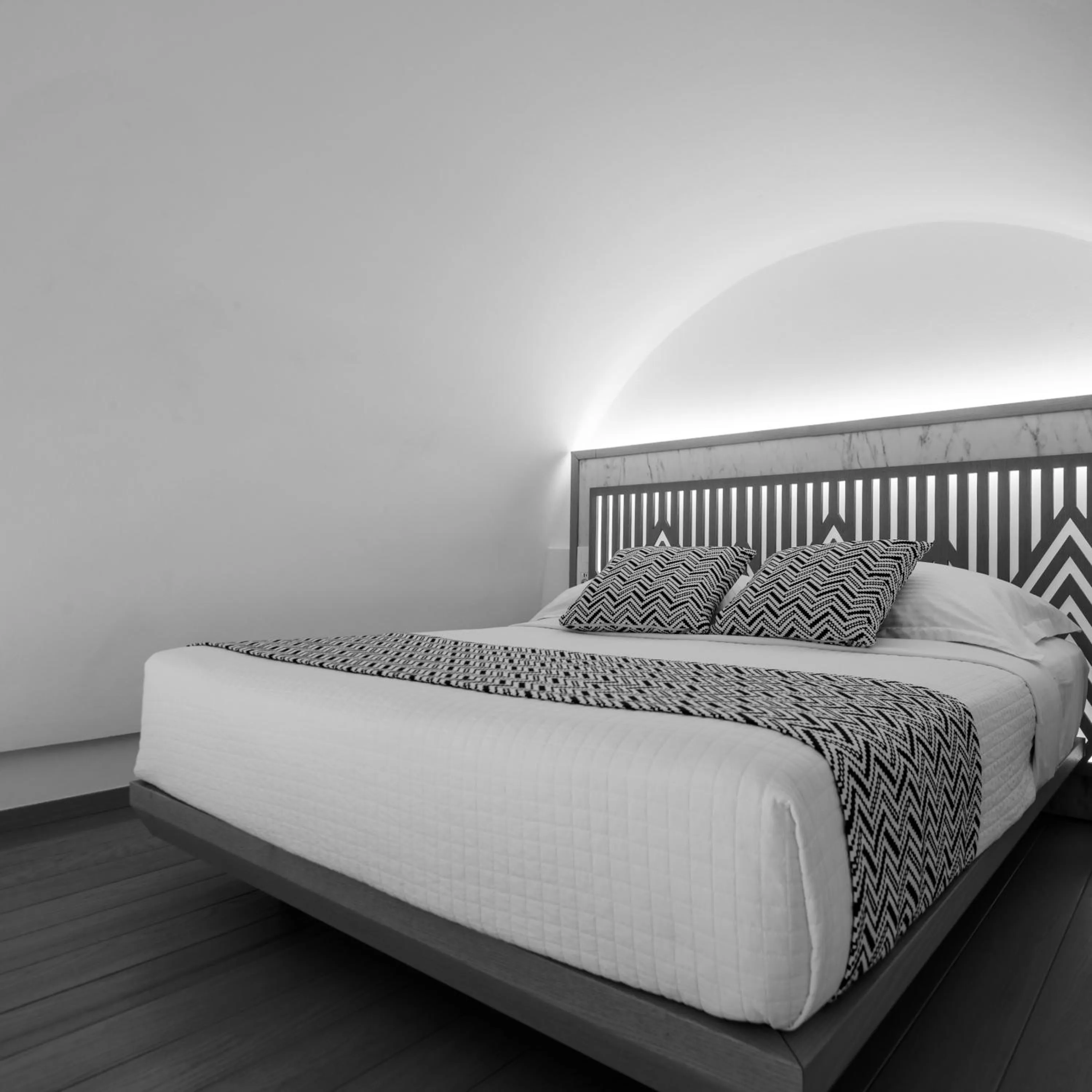 Bed in Astir Thira Hotel
