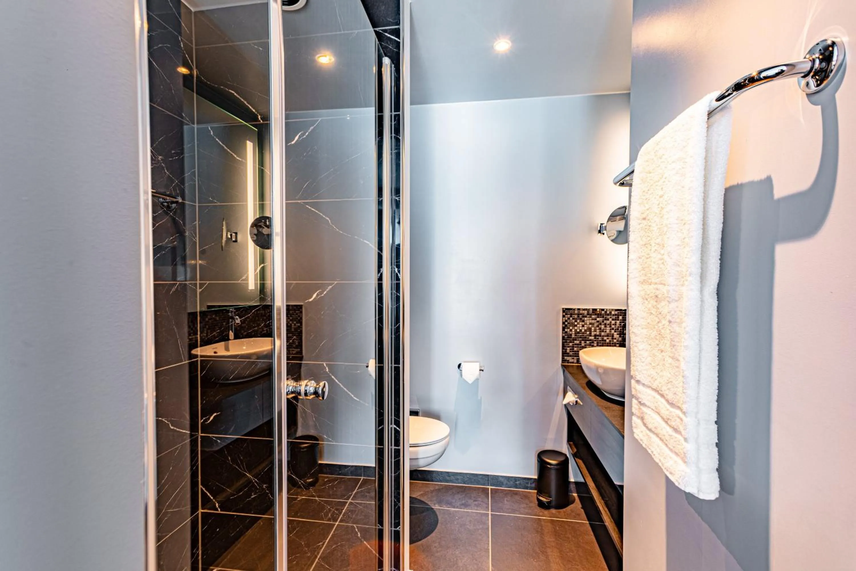 Bathroom in NYX Hotel Hamburg by Leonardo Hotels
