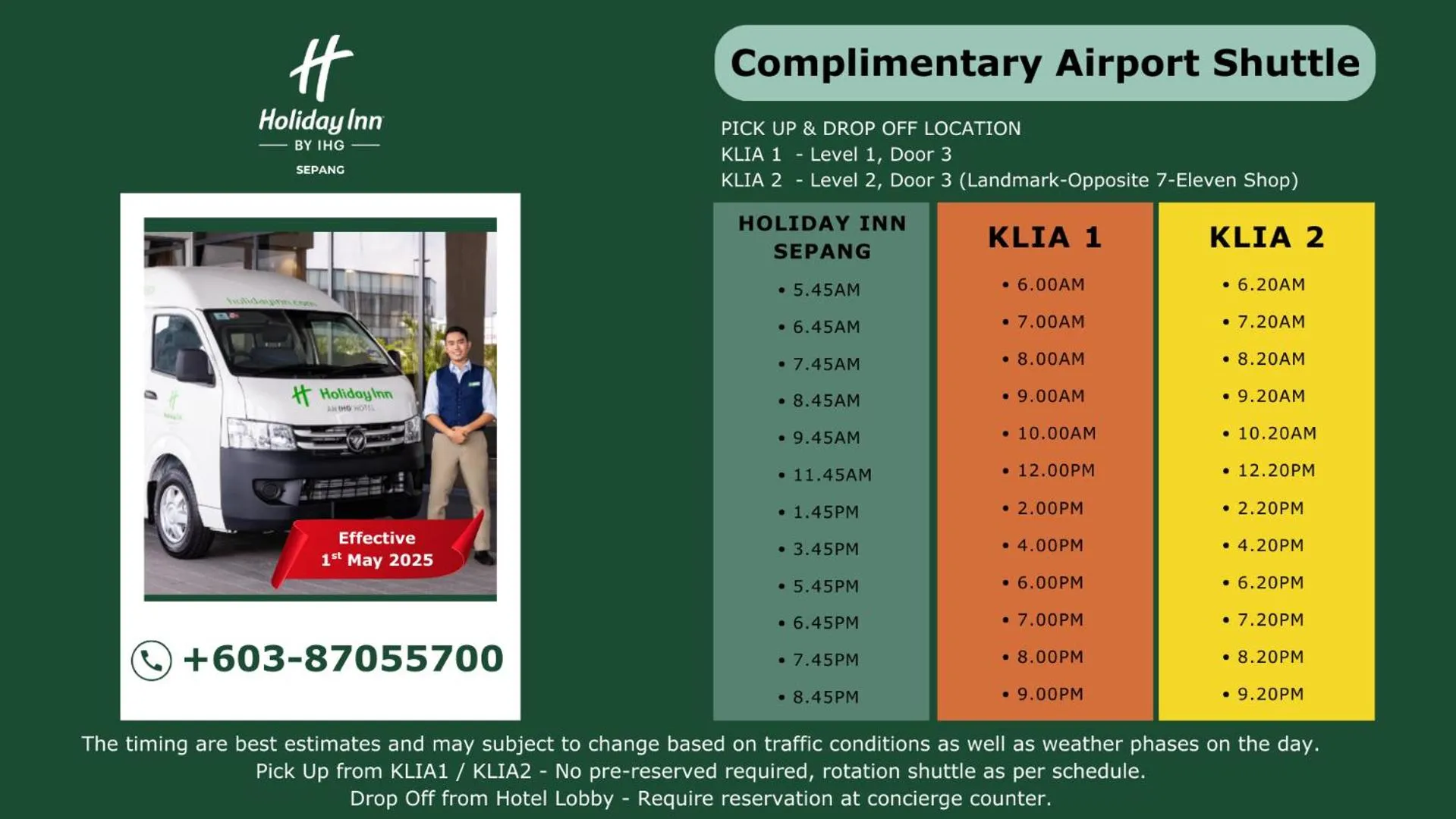 shuttle in Holiday Inn Sepang - Airport