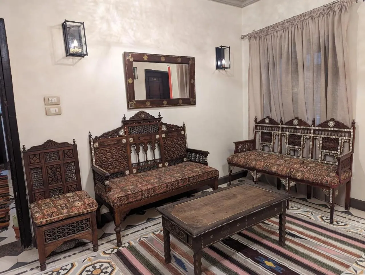 Communal lounge/ TV room in Eileen Hotel Cairo