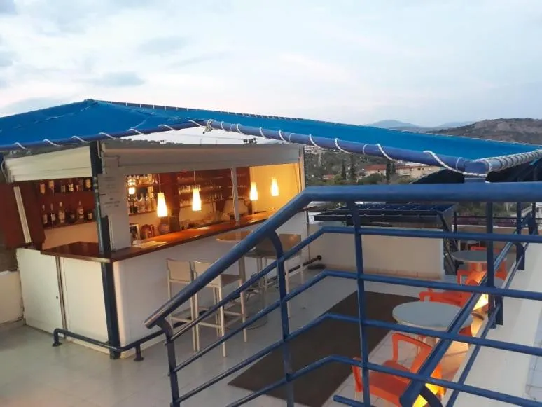 Pool view in Heliotopos Apartments