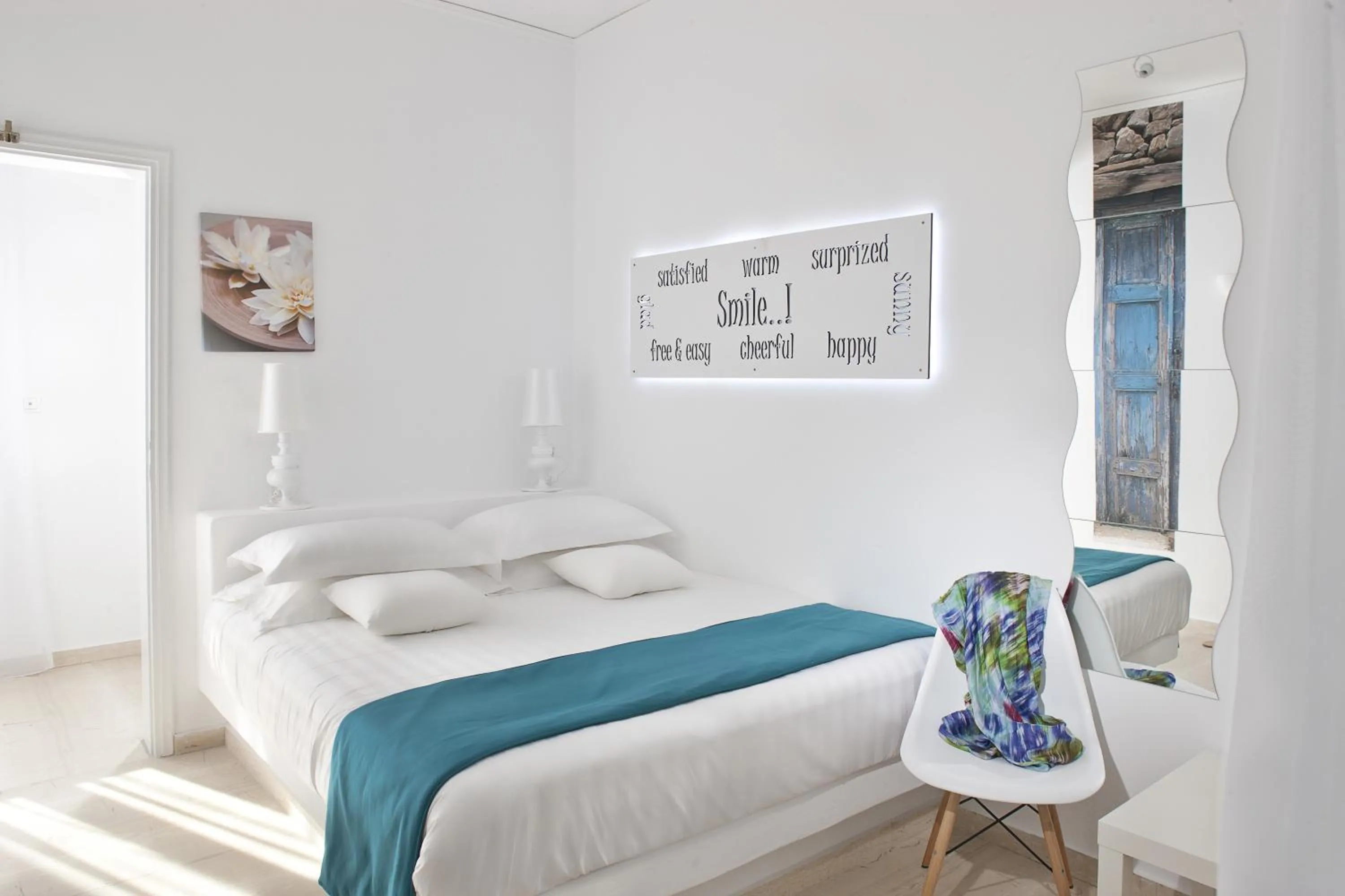 Bedroom, Bed in Acqua Vatos Santorini Hotel