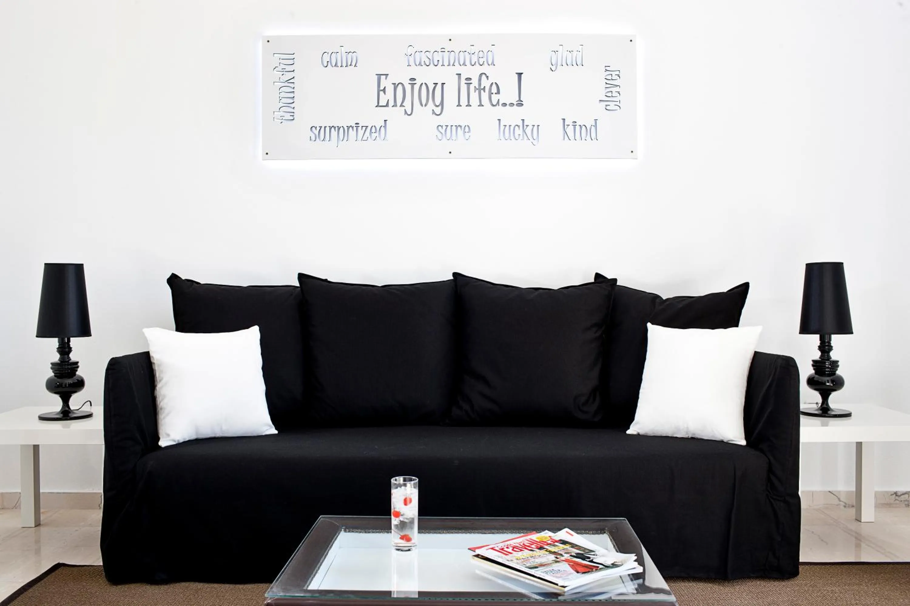 Living room in Acqua Vatos Santorini Hotel