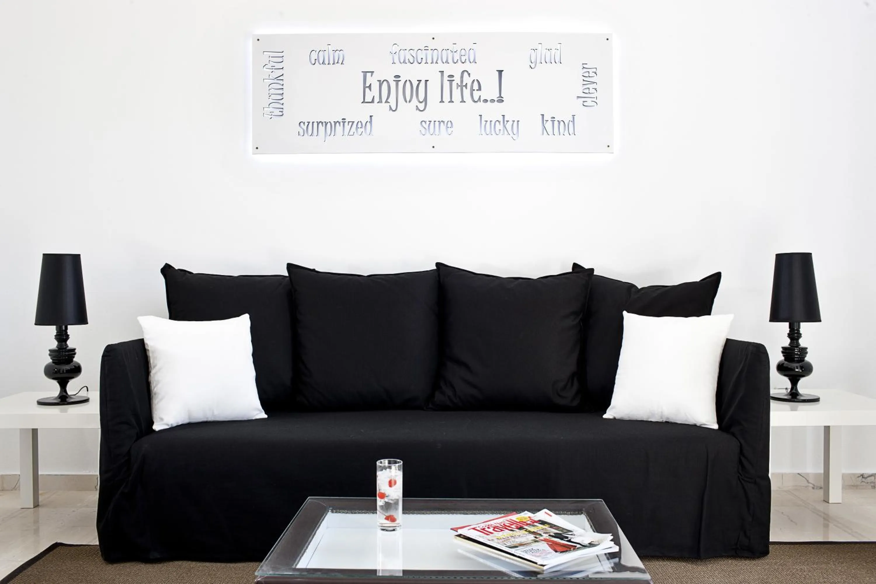 Living room in Acqua Vatos Santorini Hotel