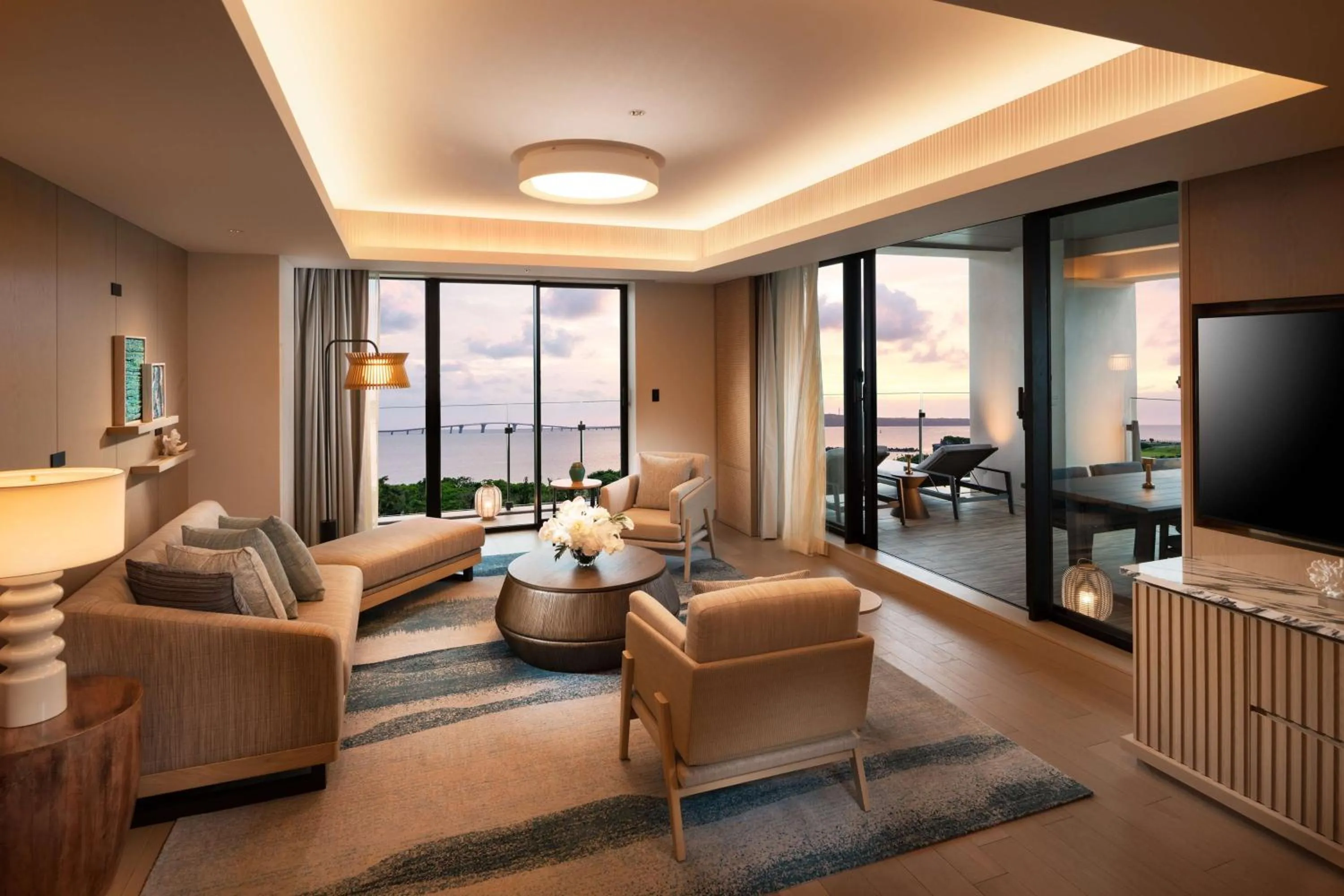 Living room in Hilton Okinawa Miyako Island Resort