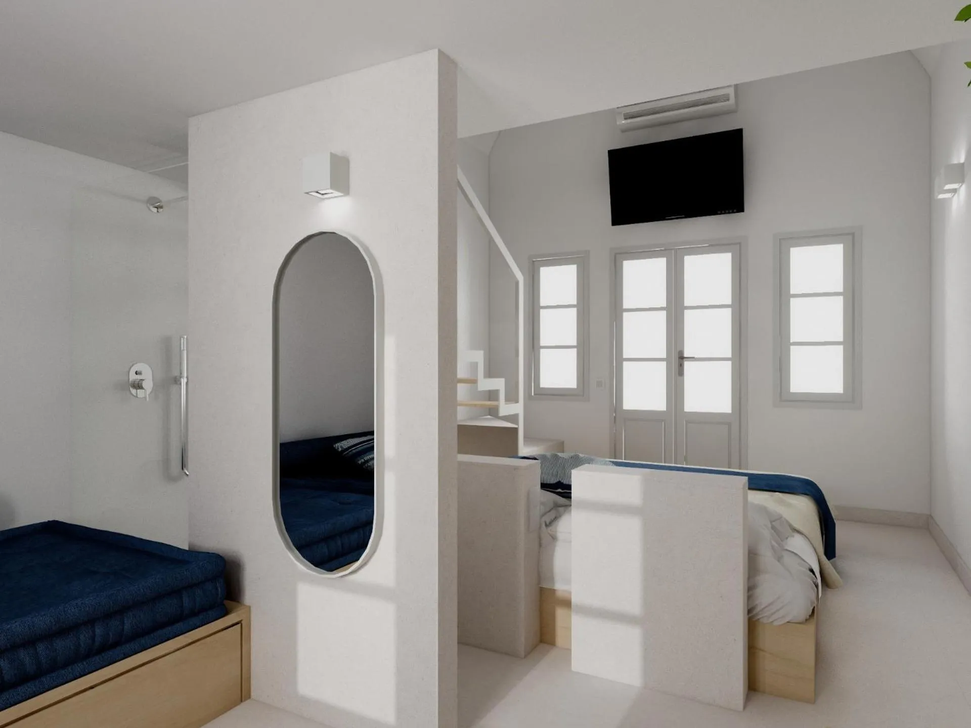 Bed in Muses Cycladic Suites
