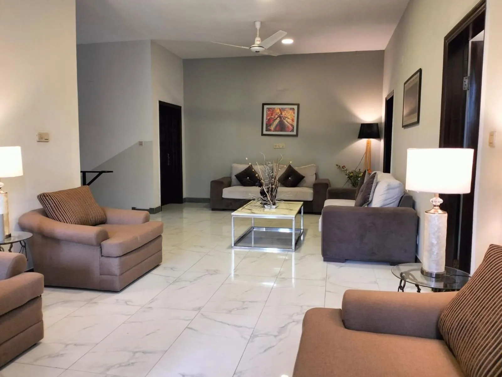 Seating area in Riviera Courtyard Guest House Islamabad