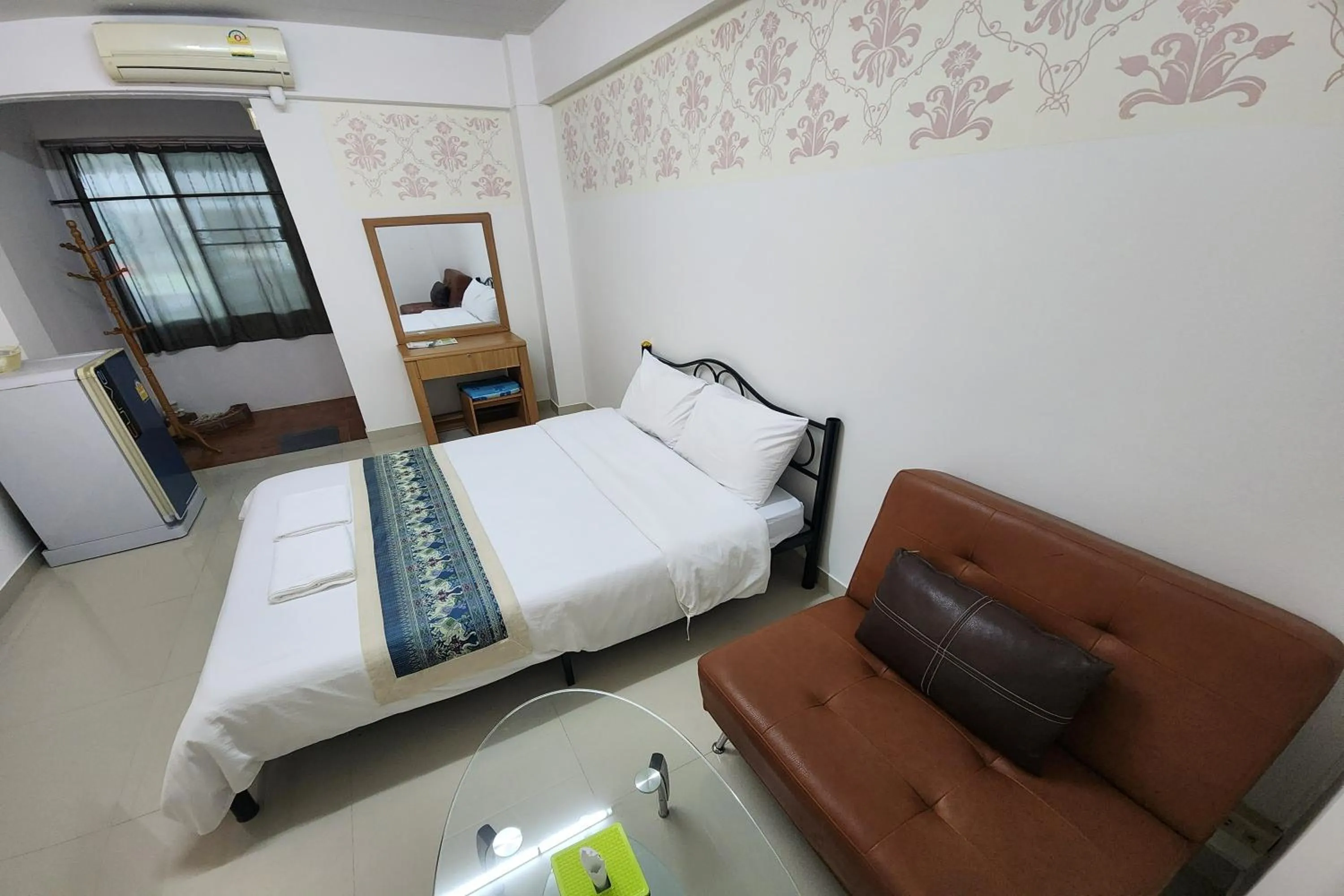 Bedroom, Bed in Green Apartment Kaset