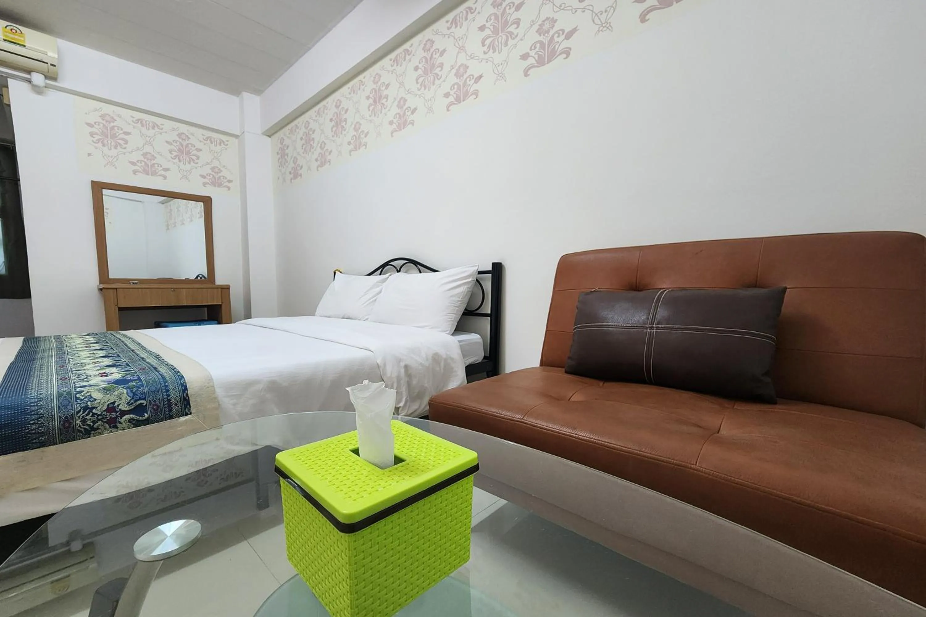 Bedroom, Bed in Green Apartment Kaset