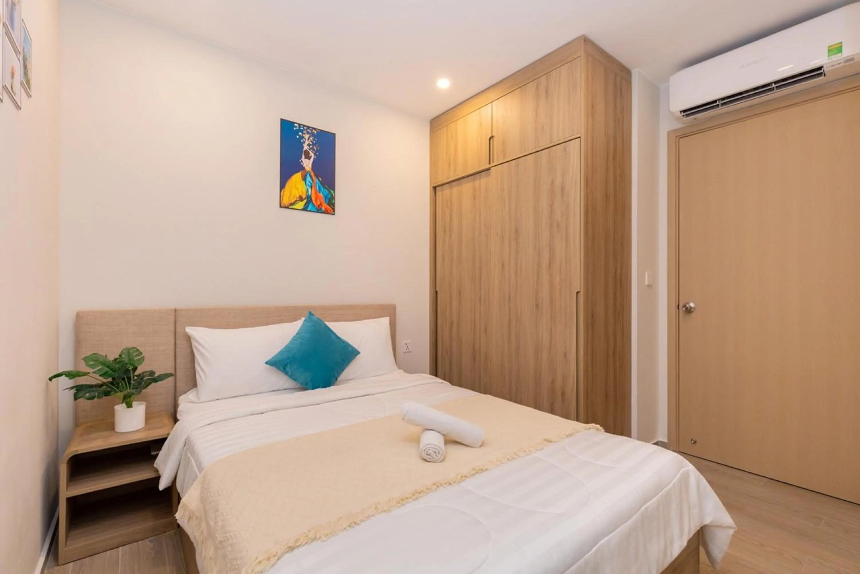 Bed in The Sóng Apartment Vũng Tàu - Sophia's House