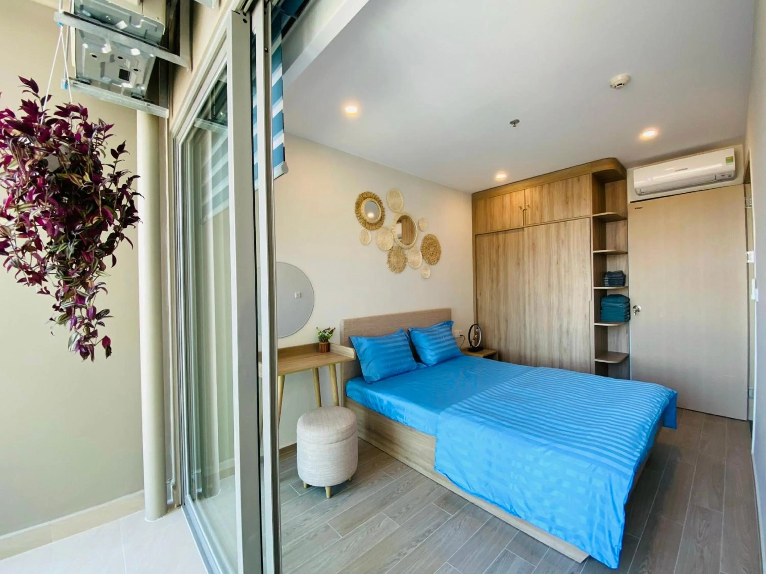 Bed in The Sóng Apartment Vũng Tàu - Sophia's House