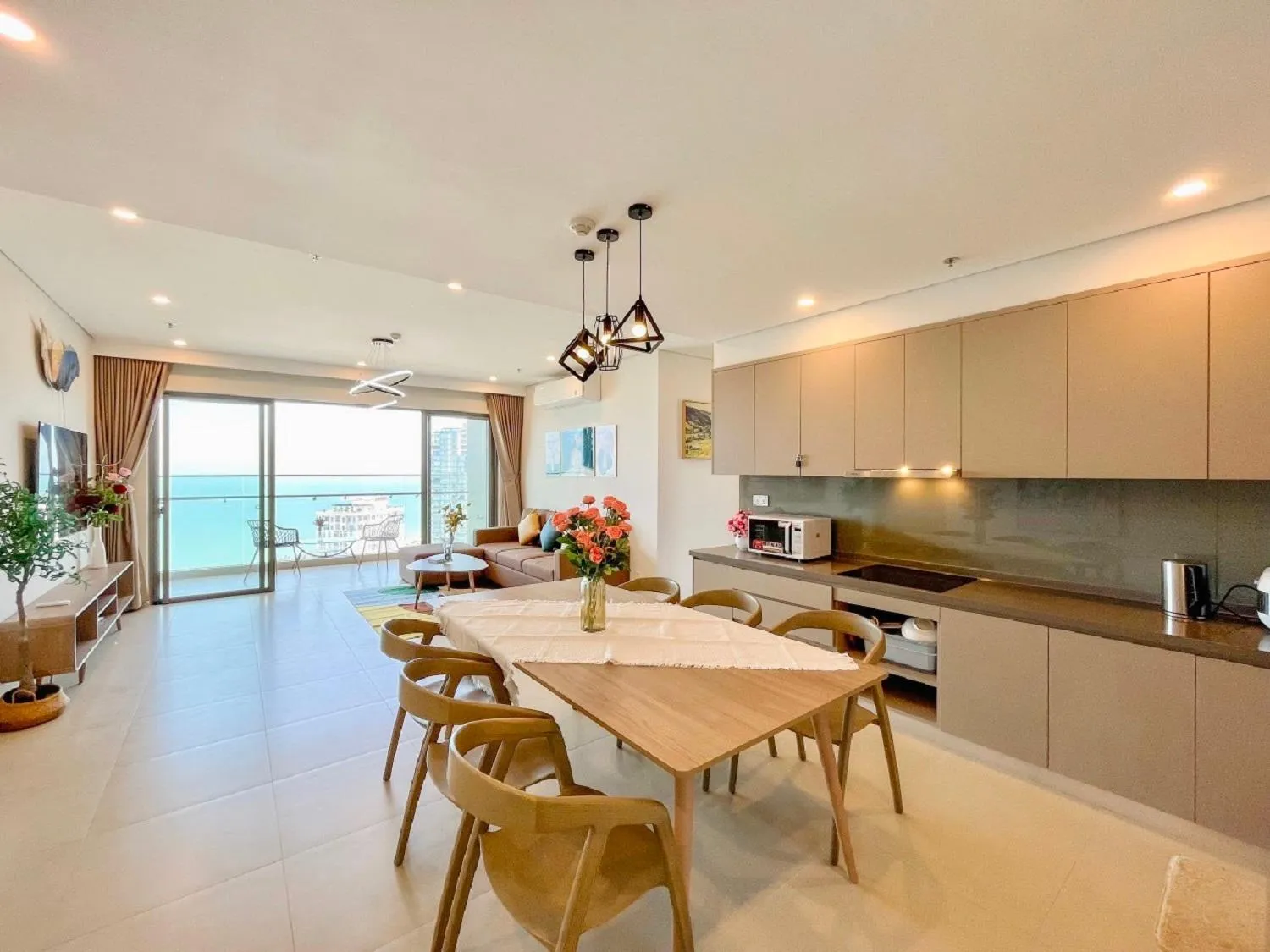 kitchen in The Sóng Apartment Vũng Tàu - Sophia's House