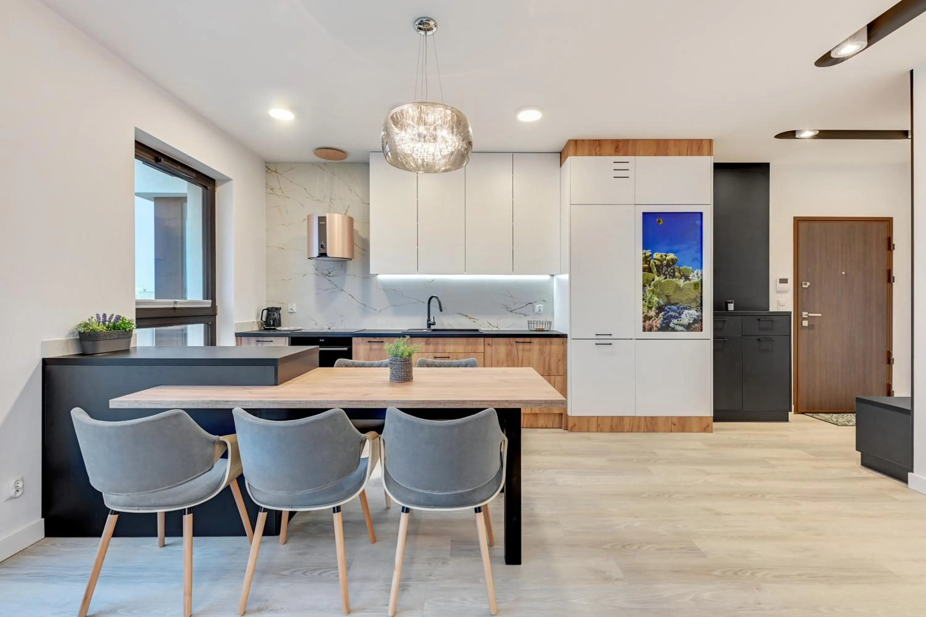 Kitchen or kitchenette in GRANO HOTEL Solmarina