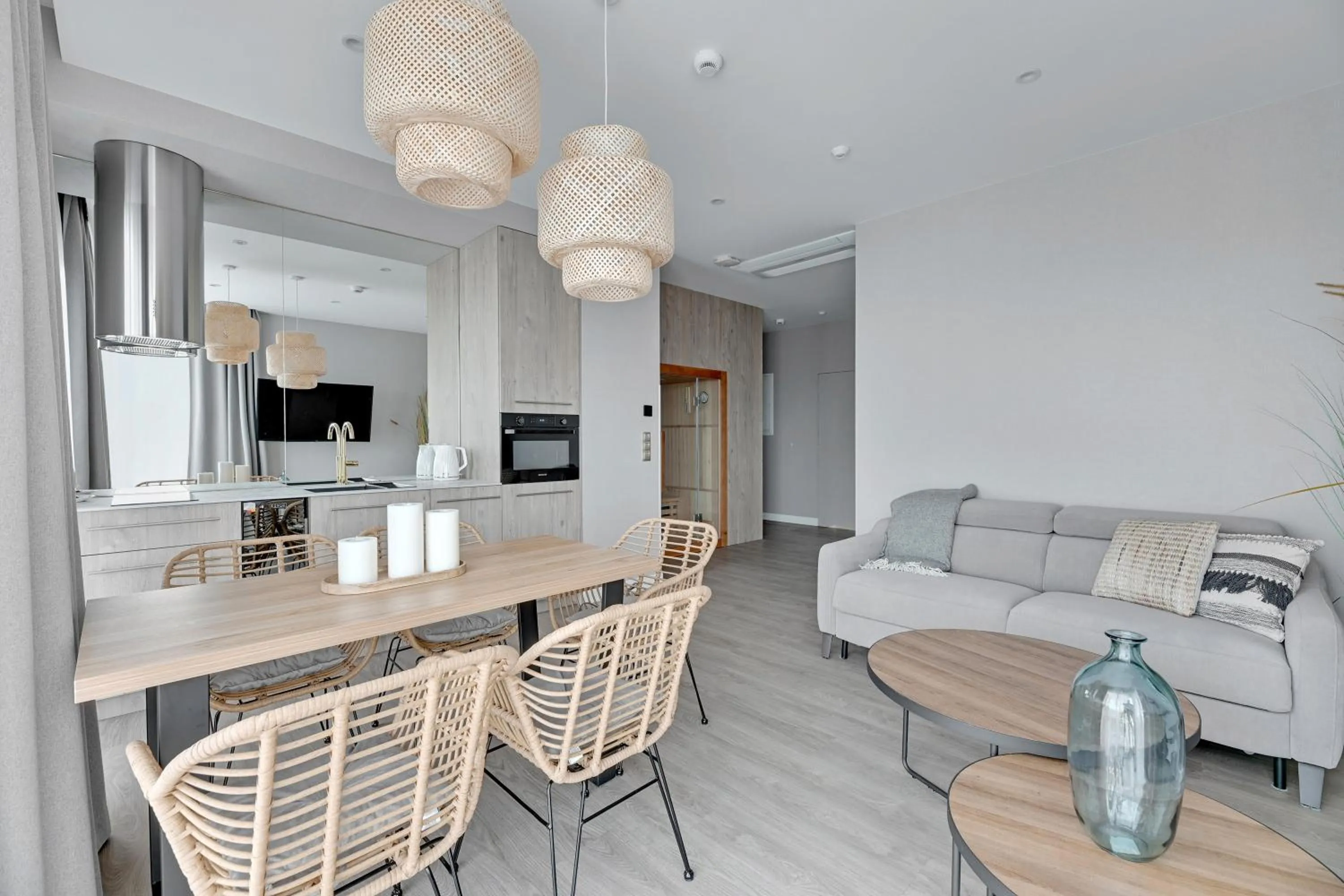 Kitchen or kitchenette in GRANO HOTEL Solmarina