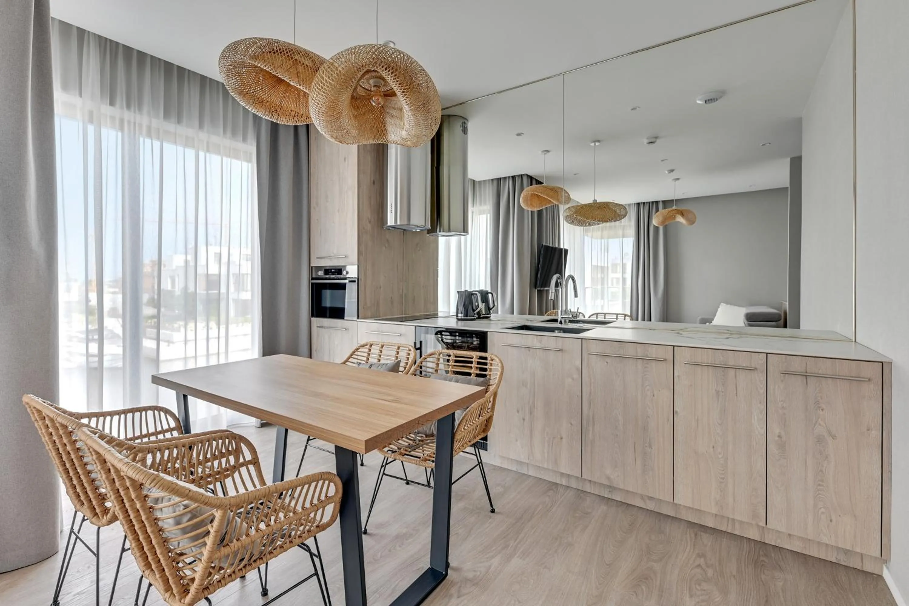 Kitchen or kitchenette in GRANO HOTEL Solmarina